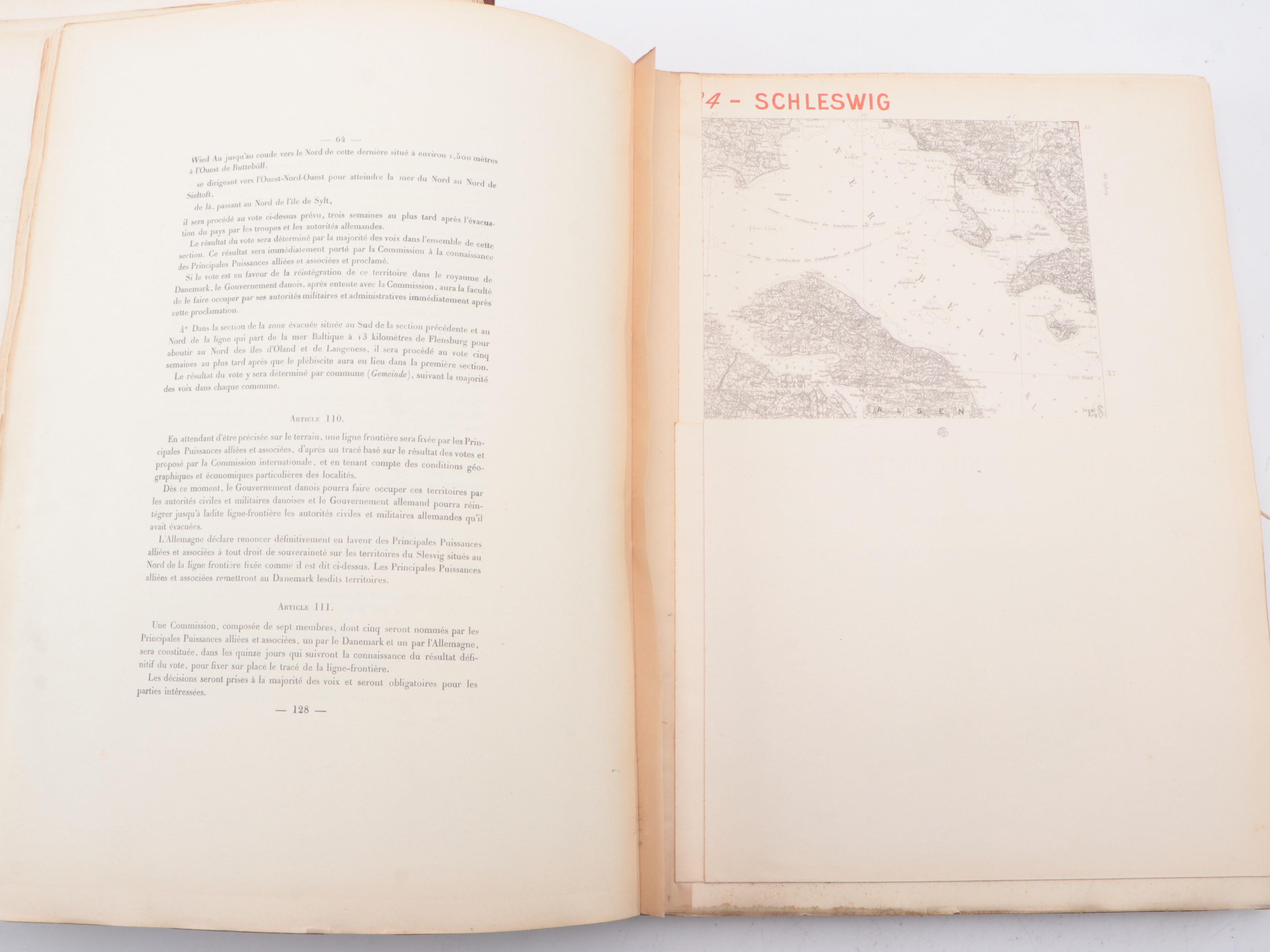 Treaty of Versailles Archive Featuring Edition Presented to Gen. Tasker H. Bliss