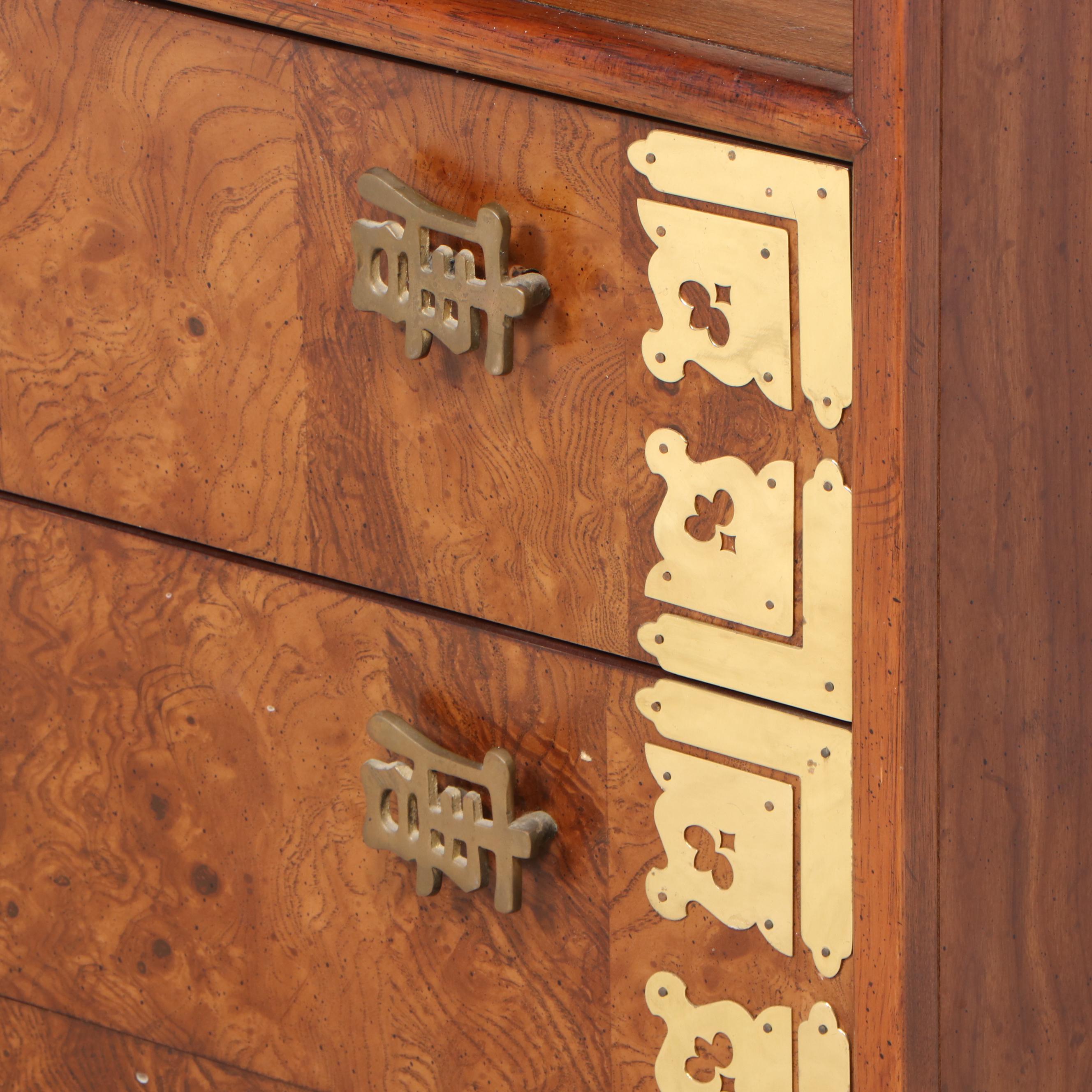 Drexel "Prededent" Pecan and Laminate Display Cabinet