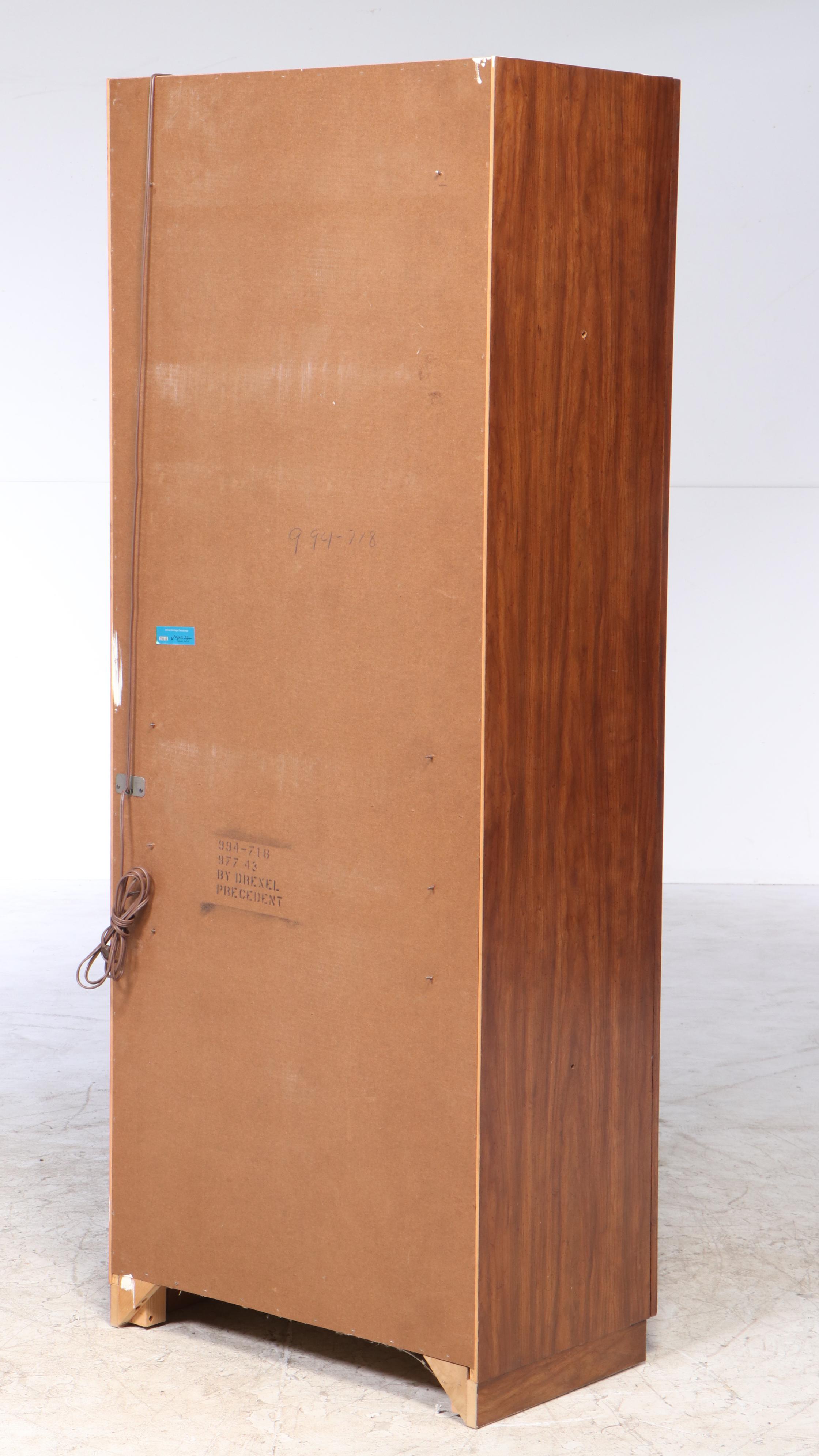 Drexel "Prededent" Pecan and Laminate Display Cabinet