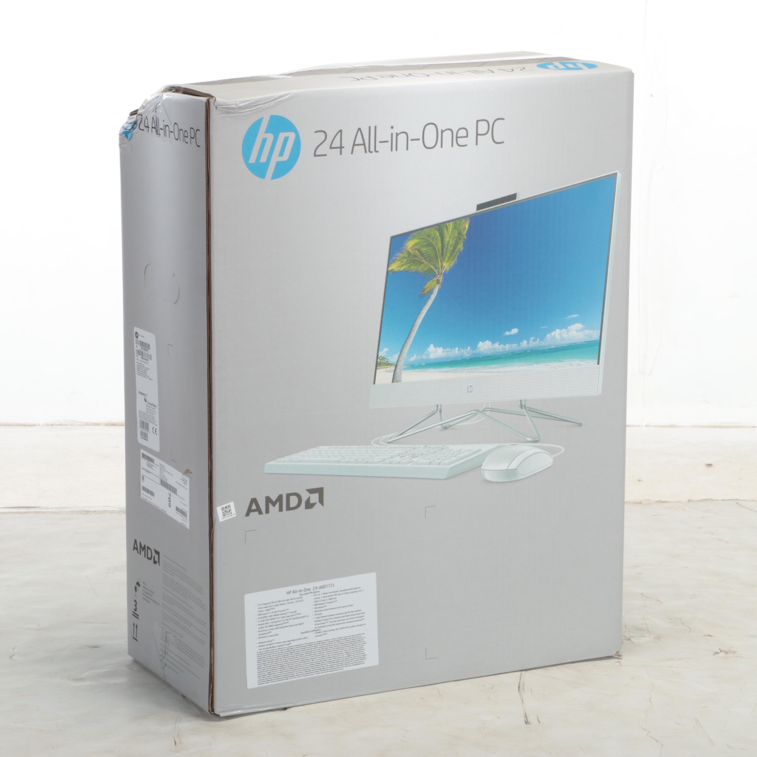 HP 24" All-in-One 512GB Windows PC Computer with Wired Keyboard and Mouse