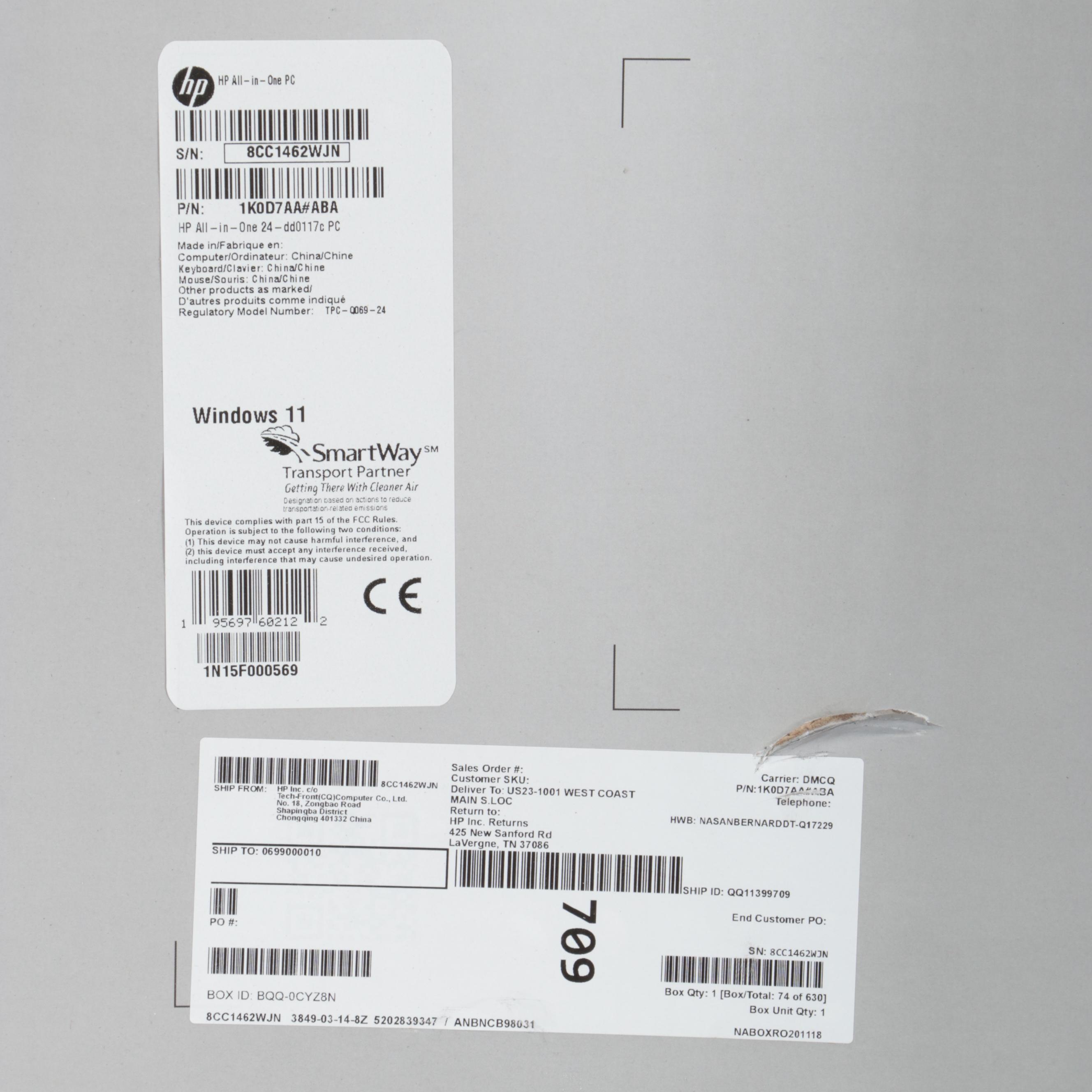 HP 24" All-in-One 512GB Windows PC Computer with Wired Keyboard and Mouse