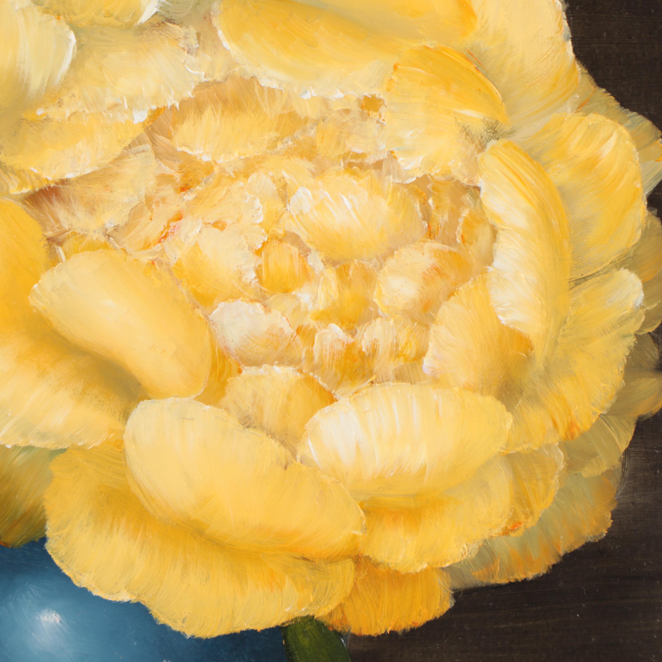 Thu-Thuy Tran Oil Painting "Yellow Peony," 2022
