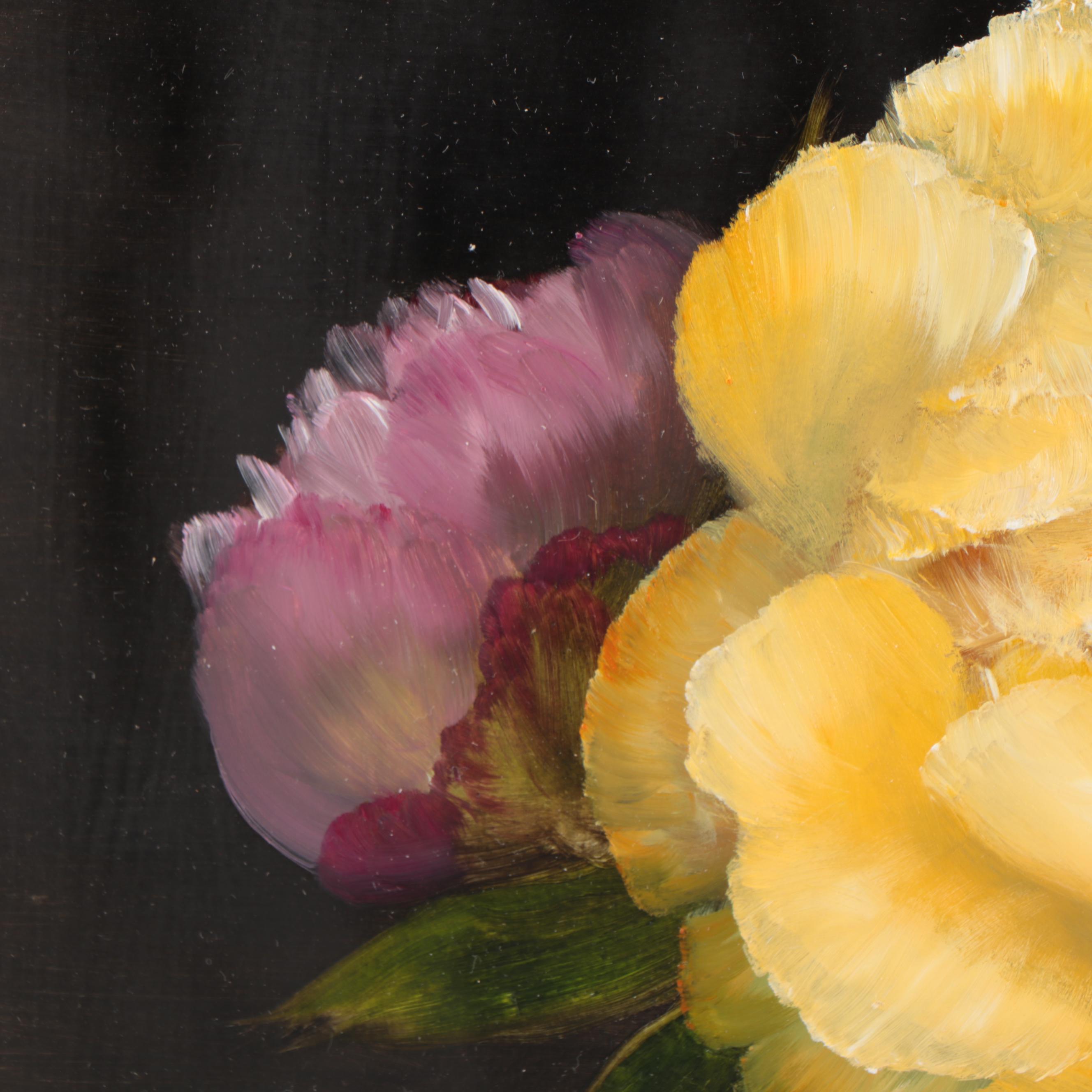 Thu-Thuy Tran Oil Painting "Yellow Peony," 2022