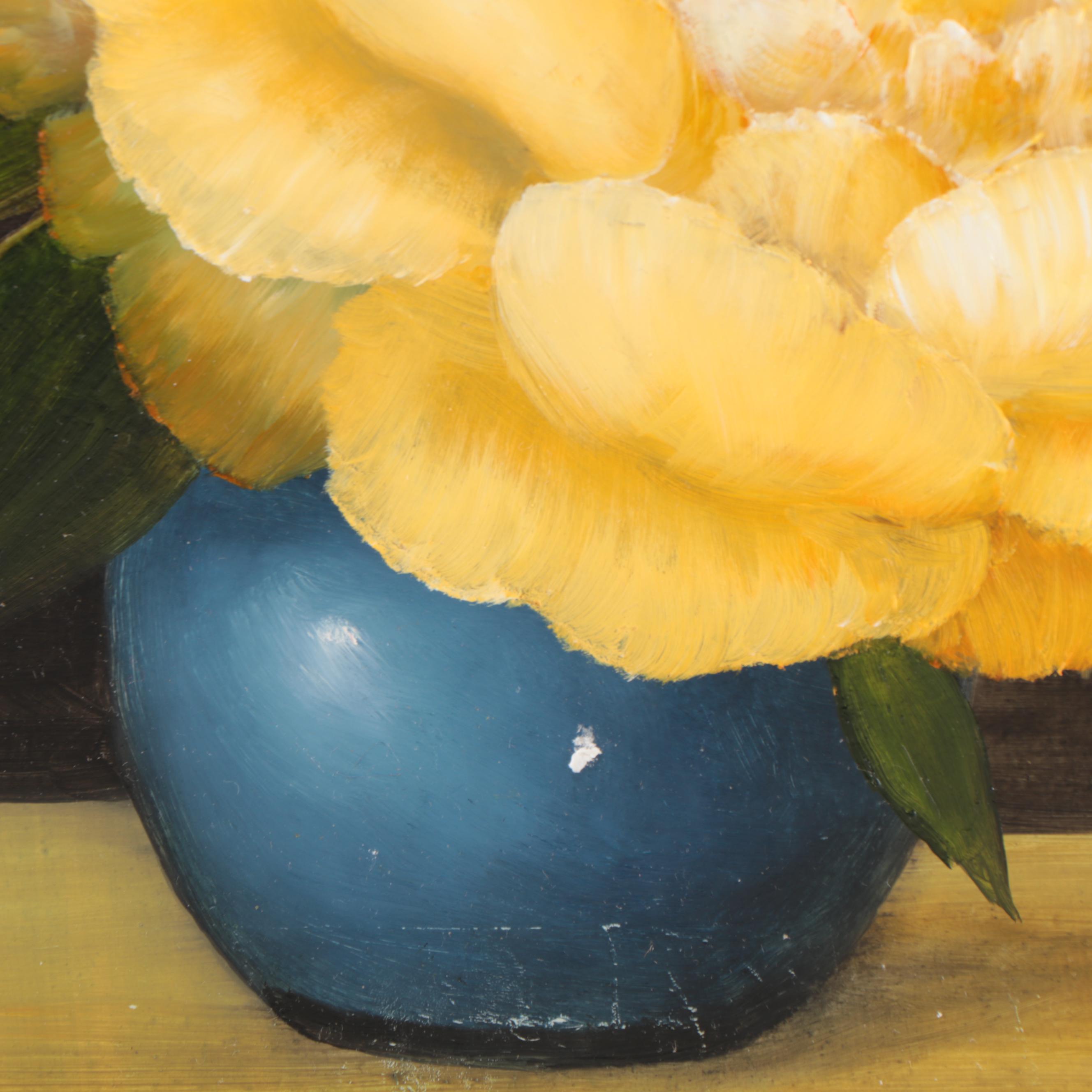 Thu-Thuy Tran Oil Painting "Yellow Peony," 2022