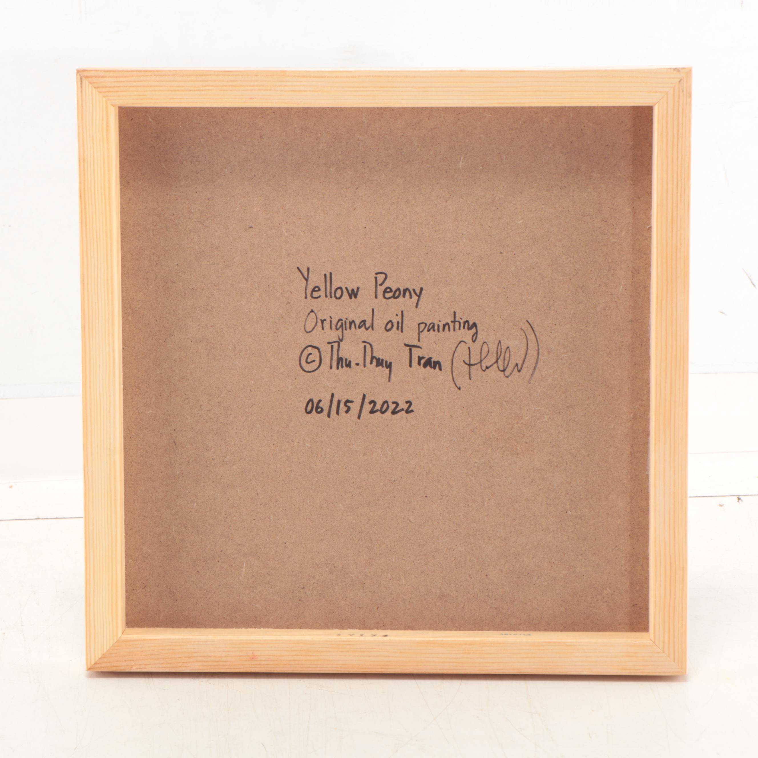 Thu-Thuy Tran Oil Painting "Yellow Peony," 2022