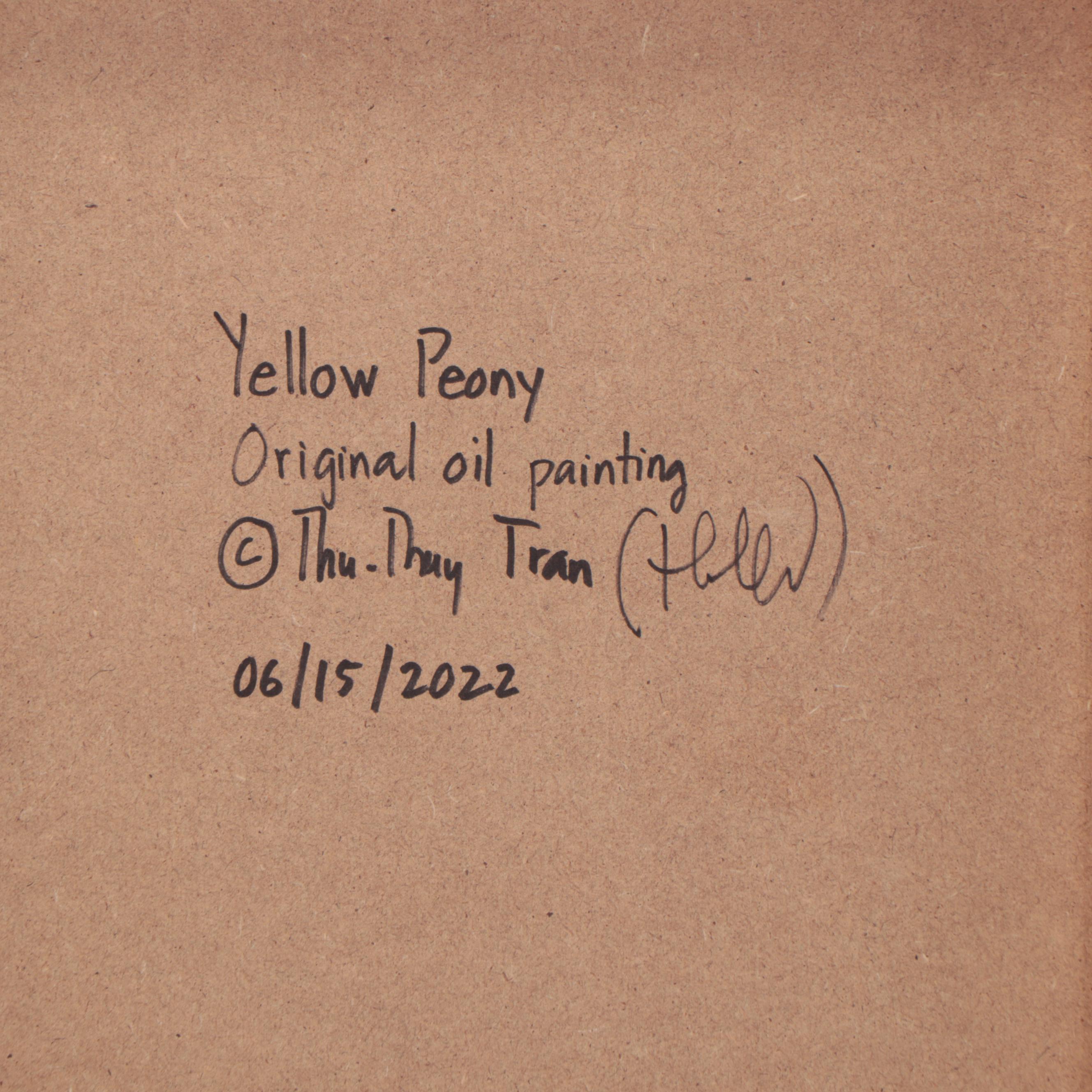 Thu-Thuy Tran Oil Painting "Yellow Peony," 2022