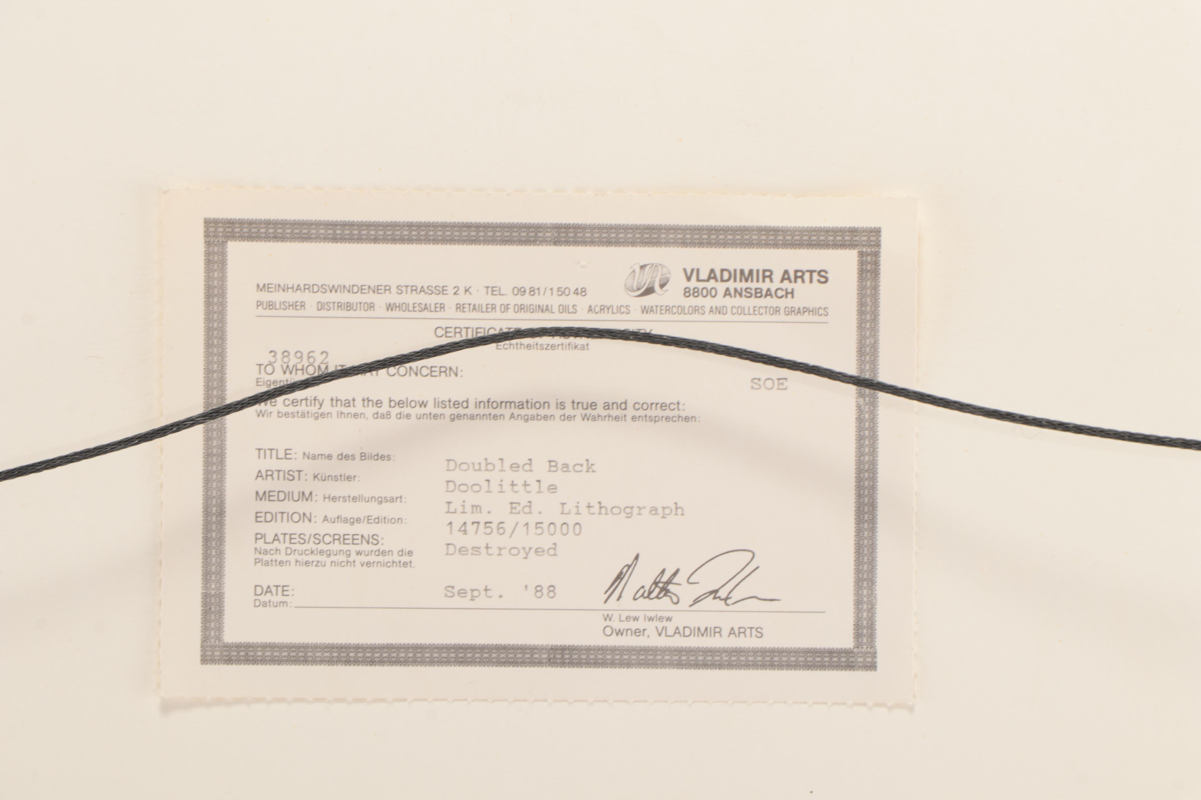 Bev Doolittle Offset Lithograph "Doubled Back," Late 20th Century