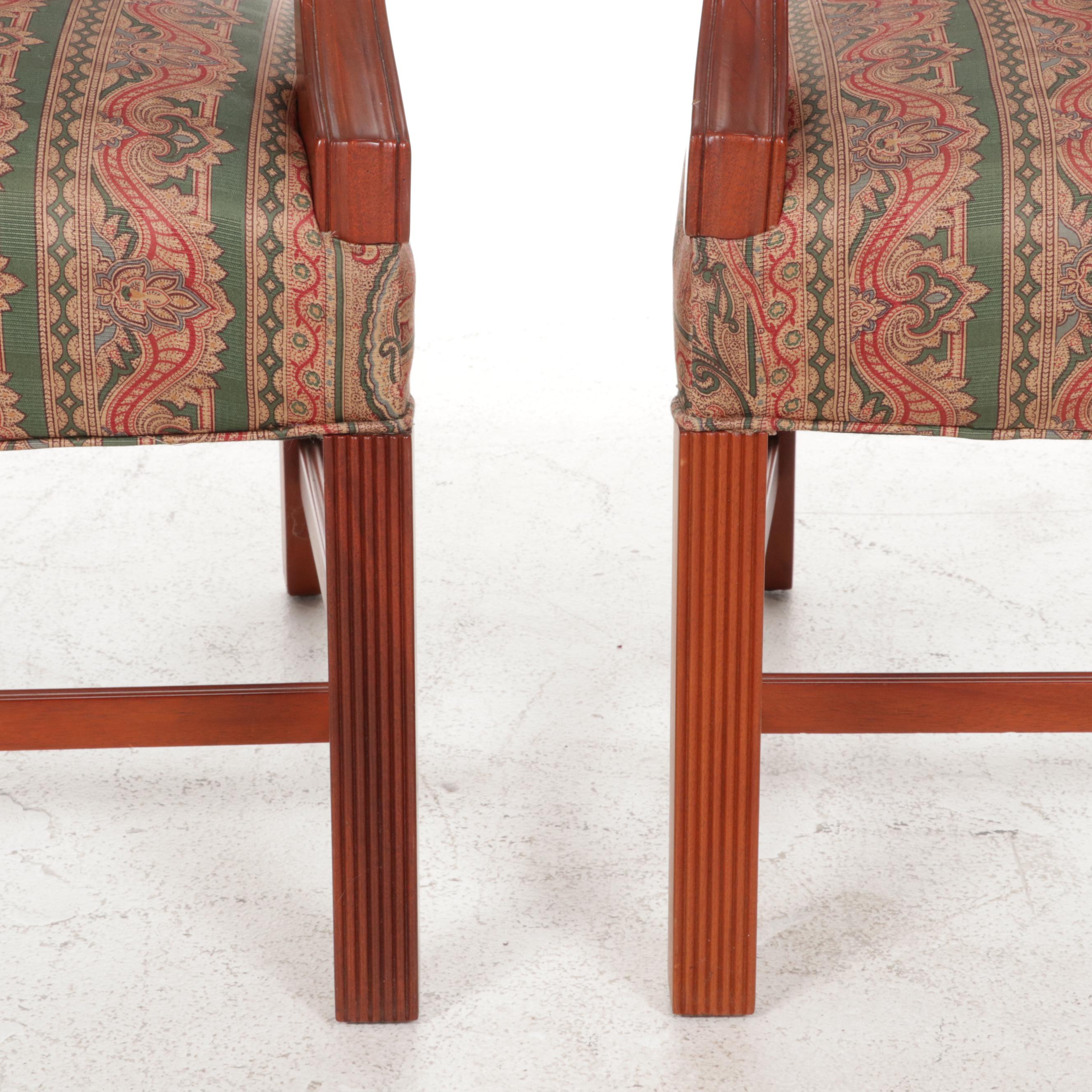Pair of Hickory Chair "Martha Washington" Armchairs, Late 20th Century