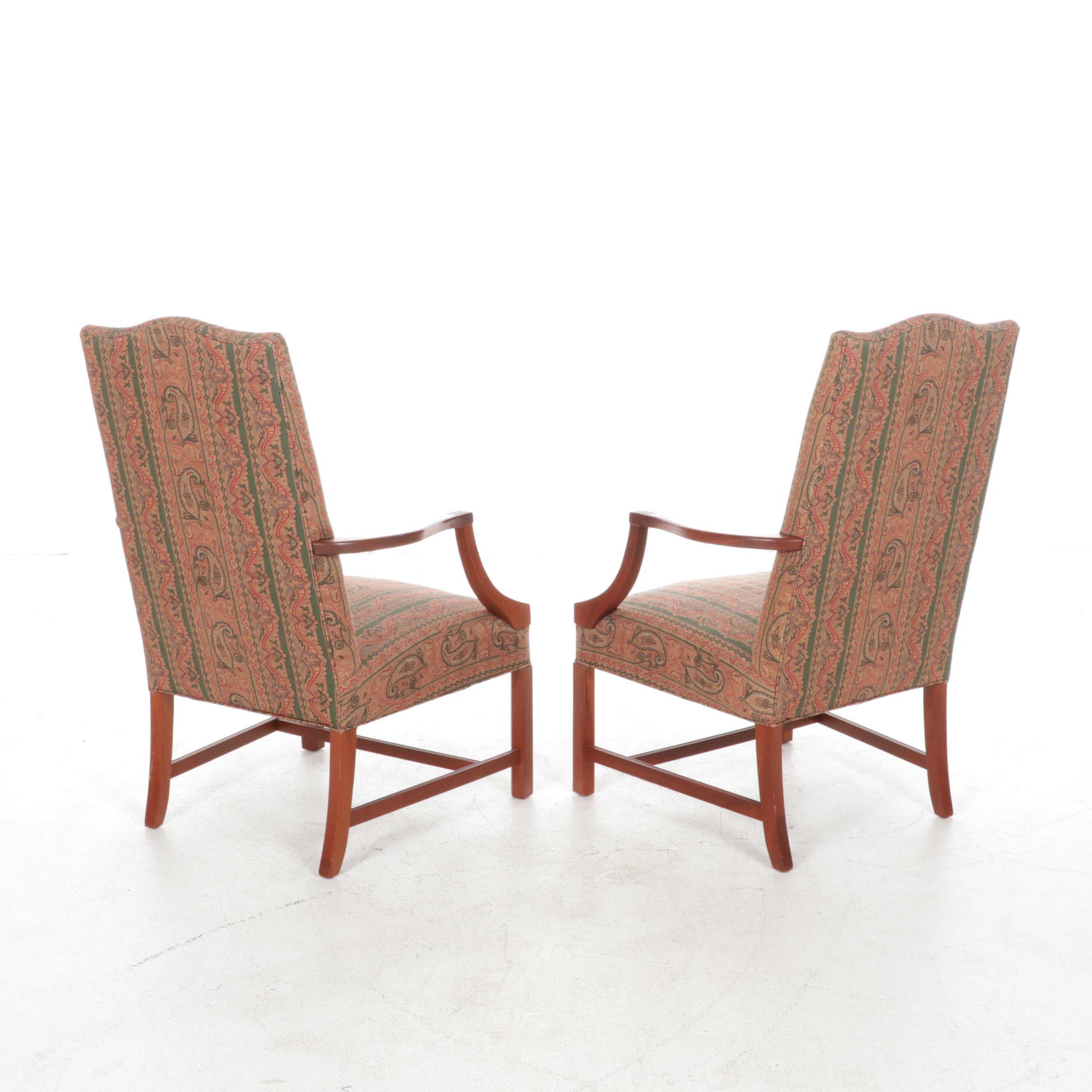 Pair of Hickory Chair "Martha Washington" Armchairs, Late 20th Century