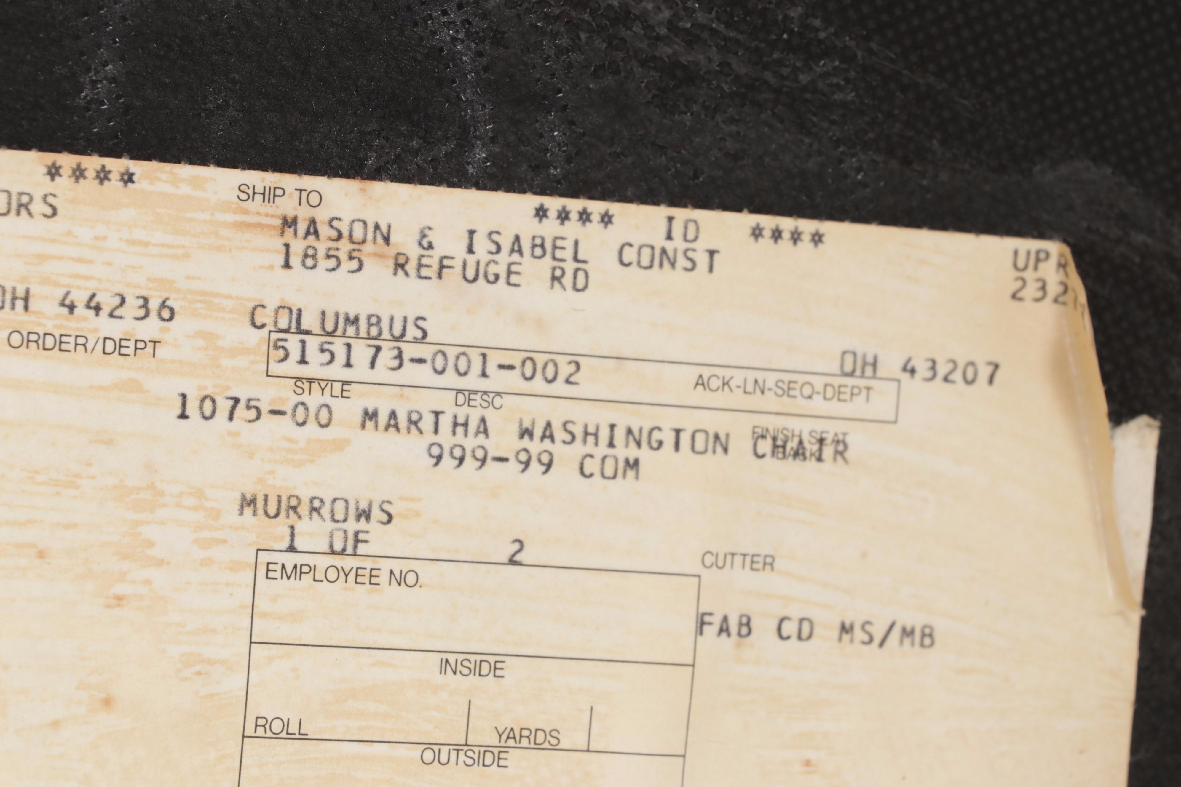 Pair of Hickory Chair "Martha Washington" Armchairs, Late 20th Century