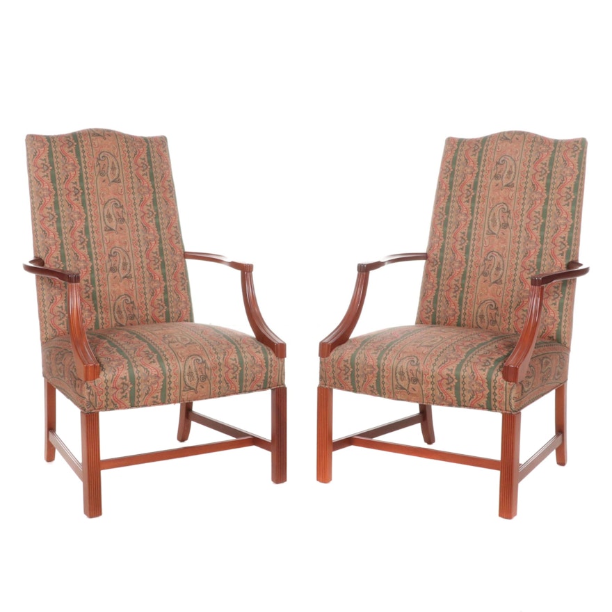 Pair of Hickory Chair "Martha Washington" Armchairs, Late 20th Century