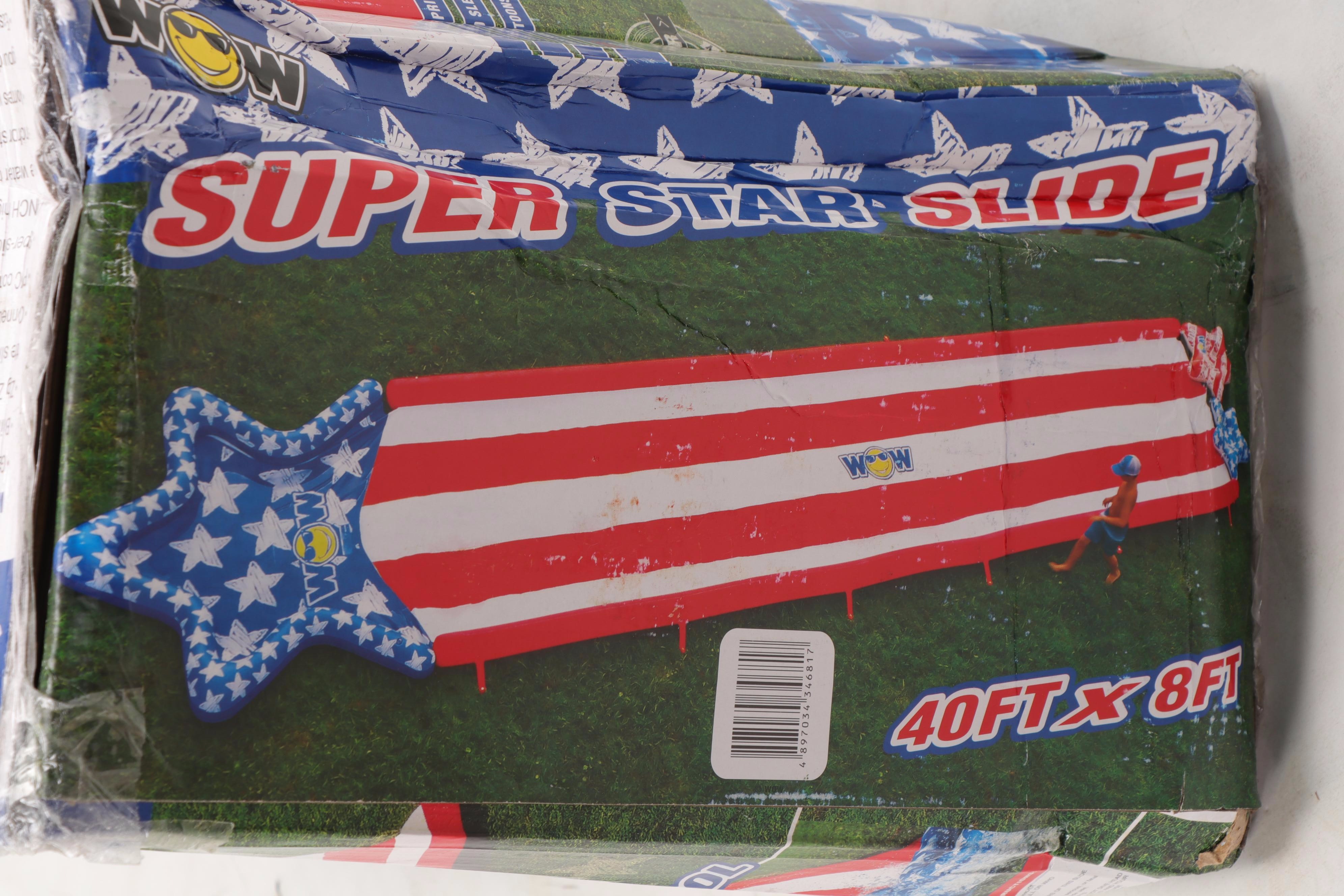 WOW Sports 40' x 8' Stars & Stripes Super Star Slide and Splash Pool