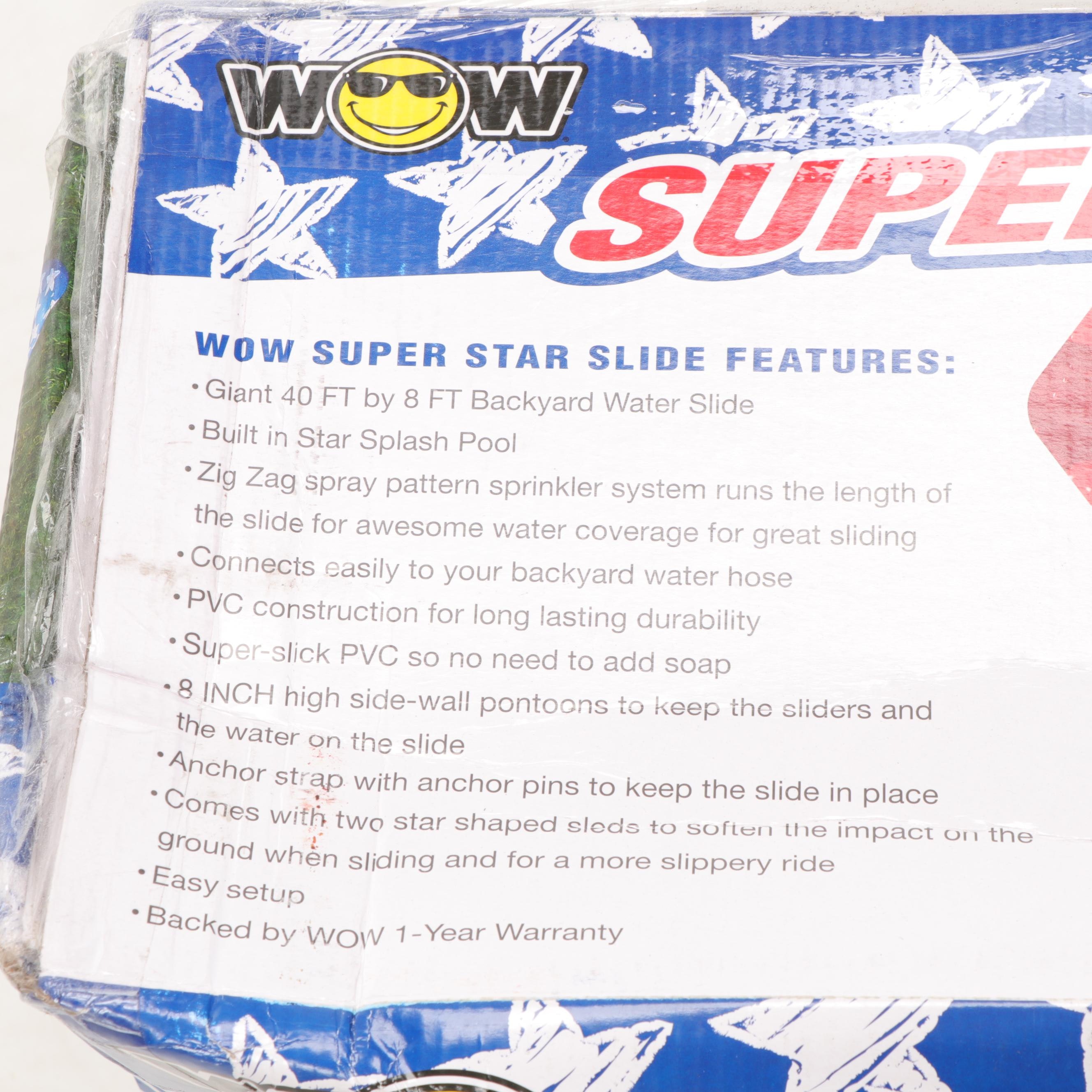 WOW Sports 40' x 8' Stars & Stripes Super Star Slide and Splash Pool