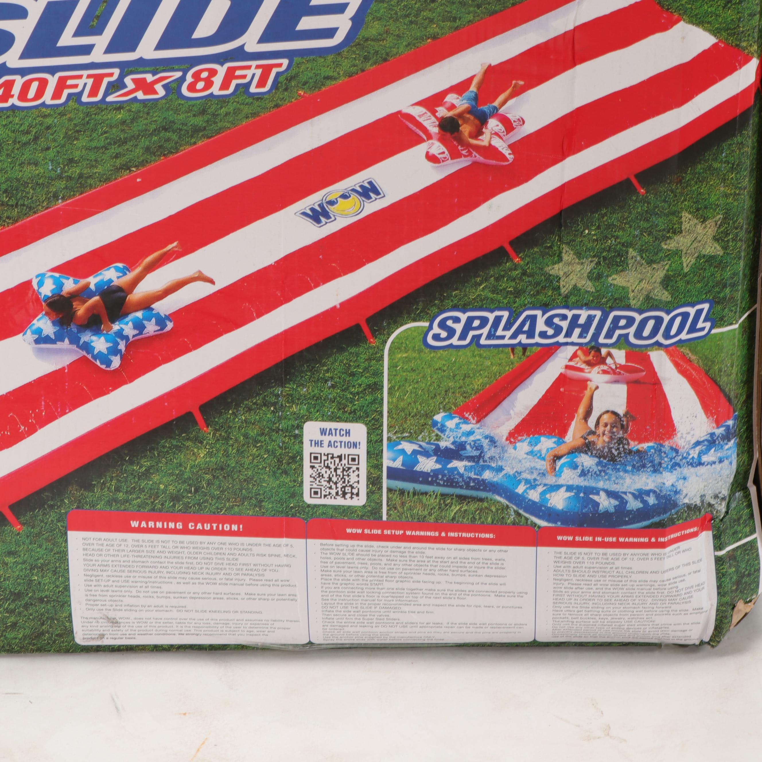 WOW Sports 40' x 8' Stars & Stripes Super Star Slide and Splash Pool