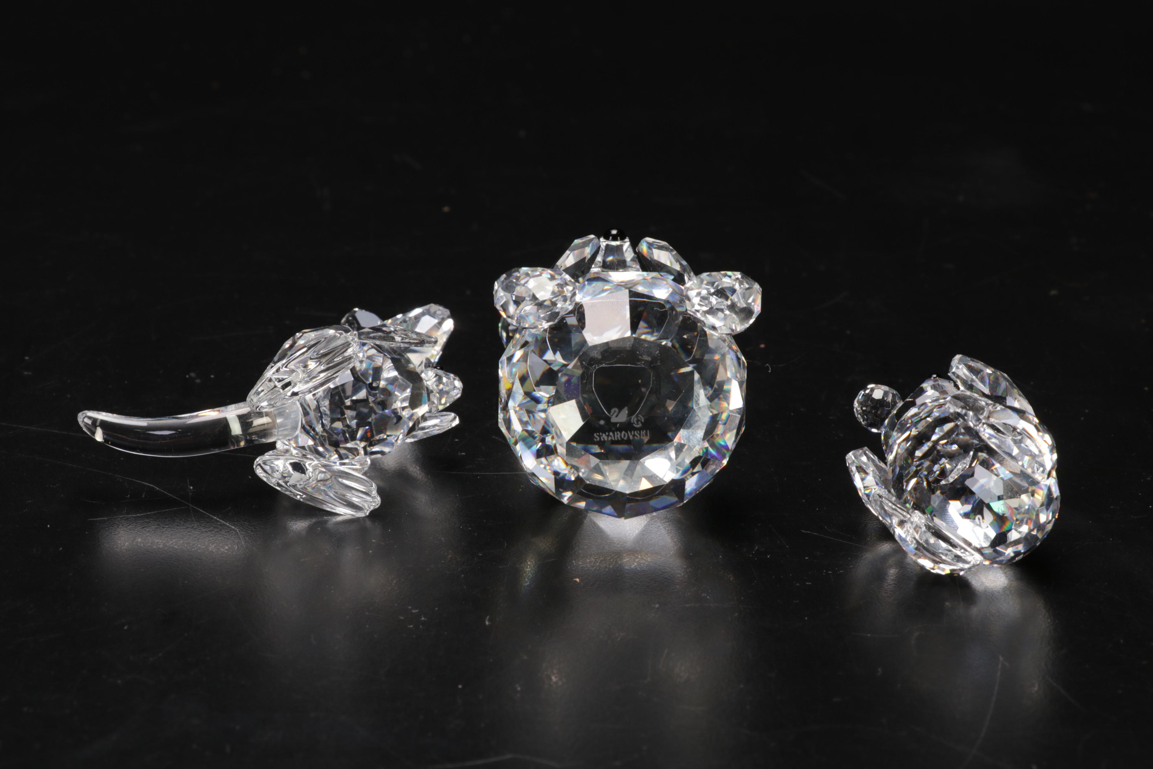 Swarovski Crystal Bear, Koala and Kangaroo Figurines