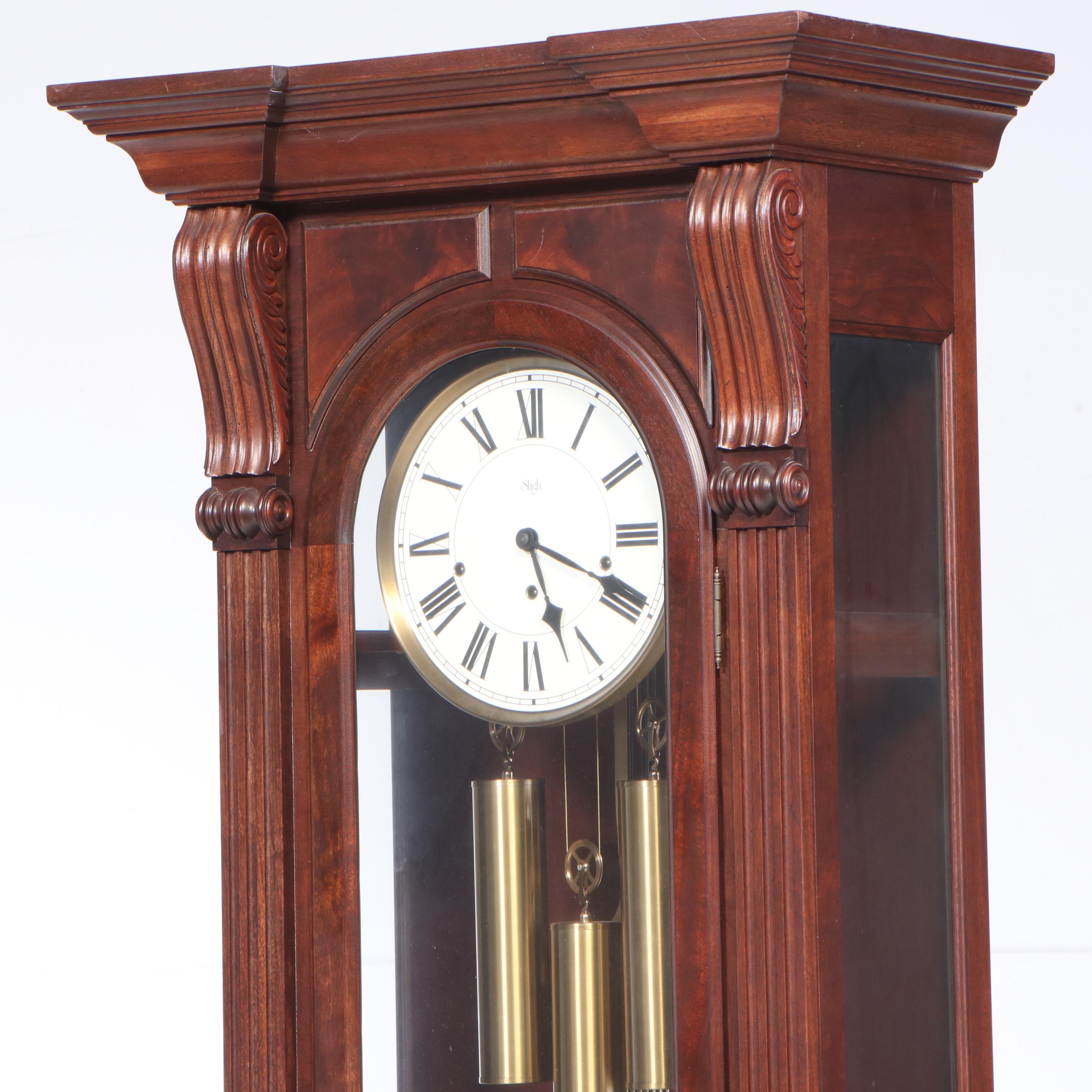 Sligh William IV Style Mahogany Grandfather Clock