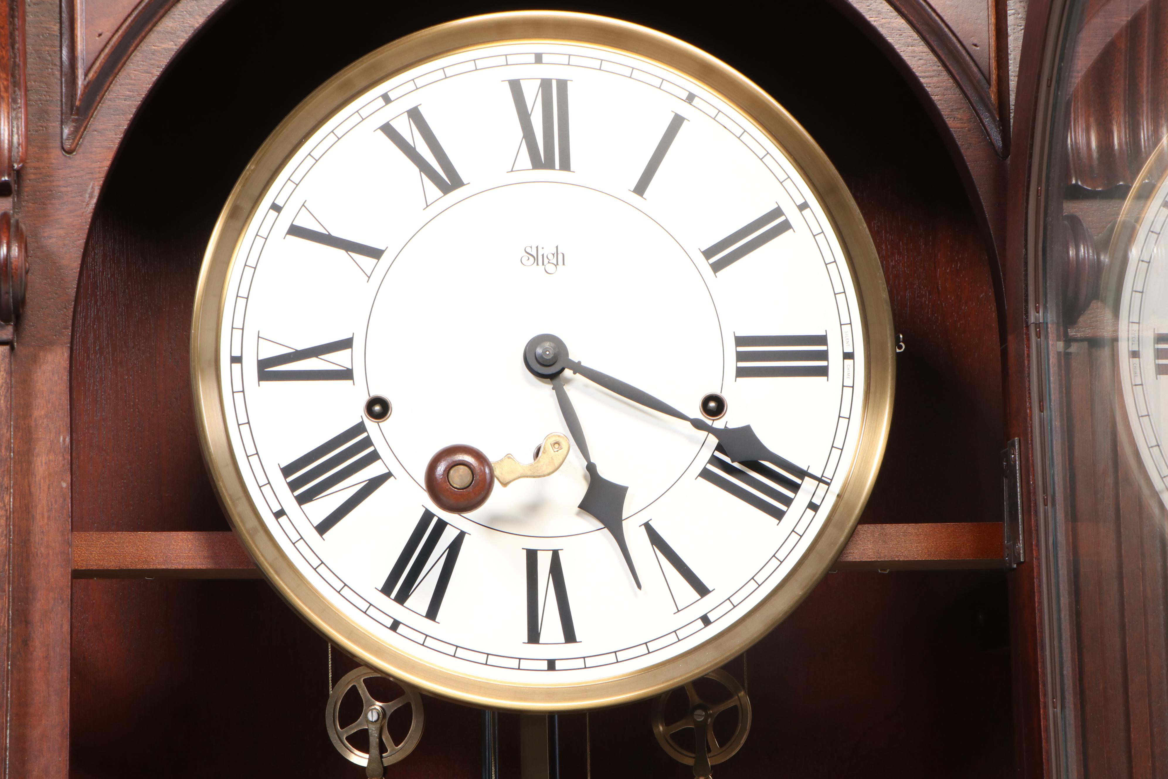 Sligh William IV Style Mahogany Grandfather Clock