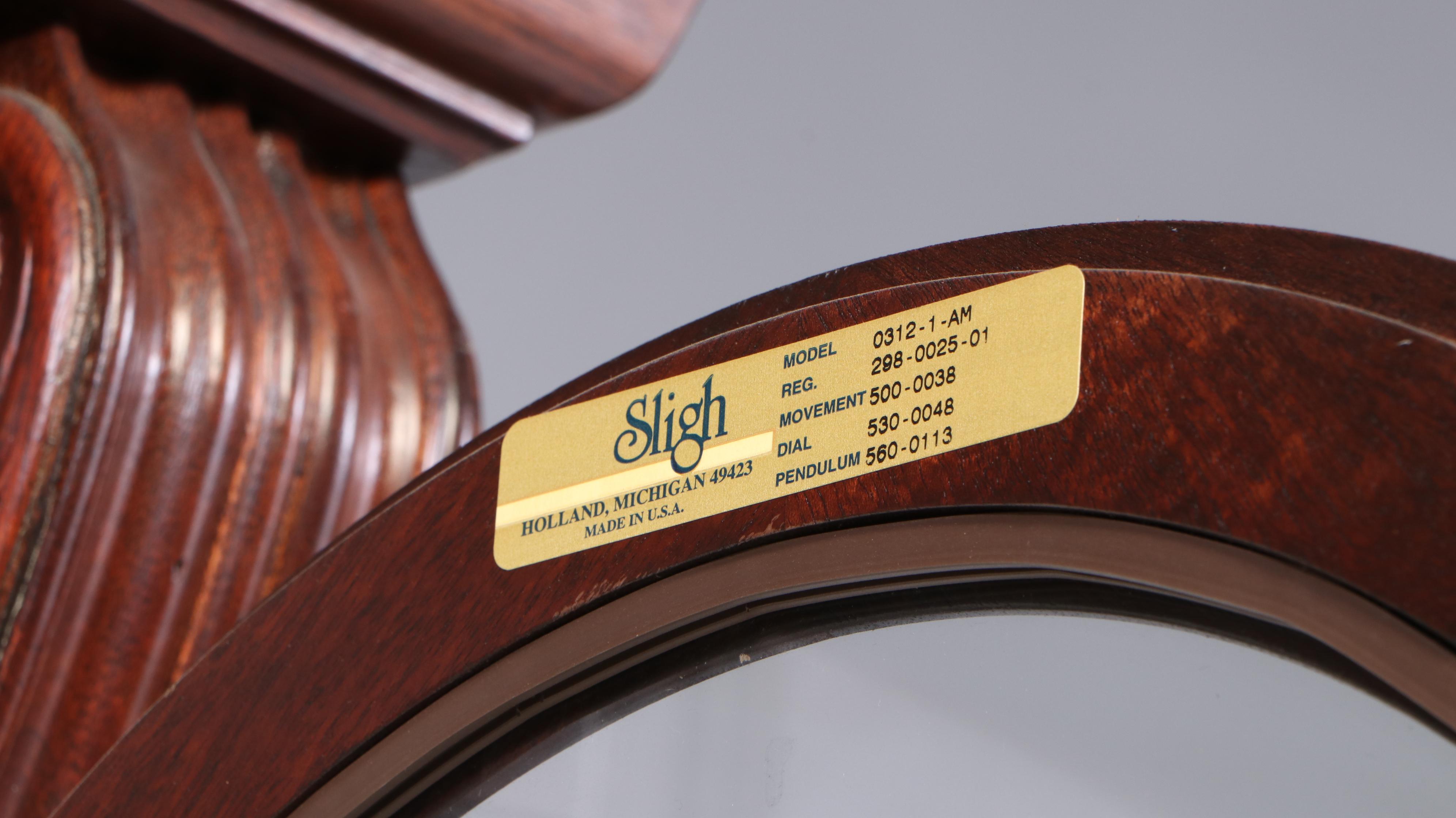 Sligh William IV Style Mahogany Grandfather Clock