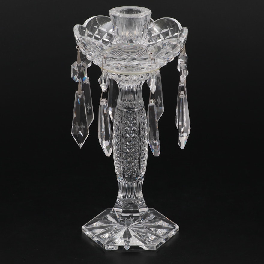 Waterford Crystal "Tara" Candlestick with Bobeches and Prisms