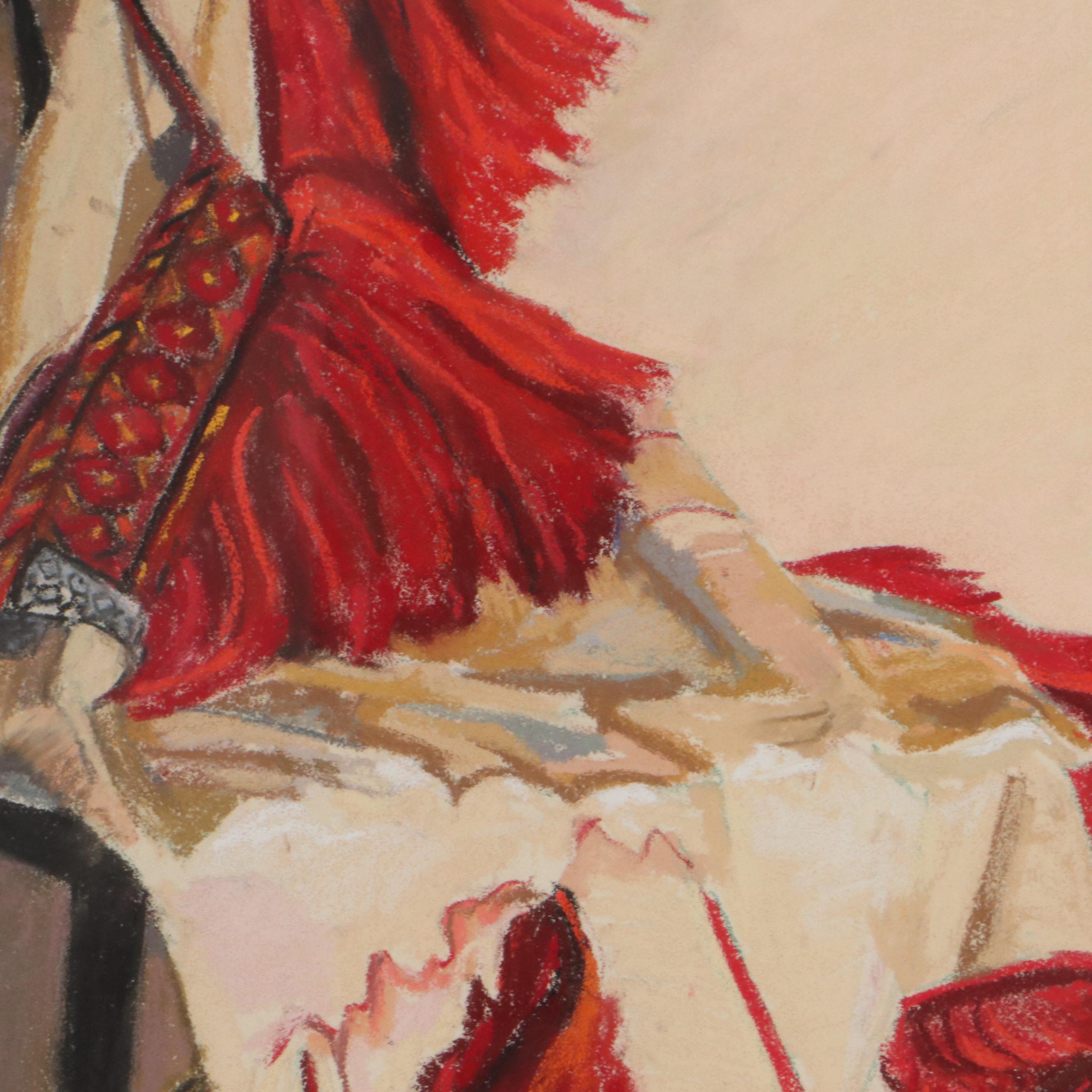 Martha Bator Still Life Pastel Drawing "The Black Chair," 2007