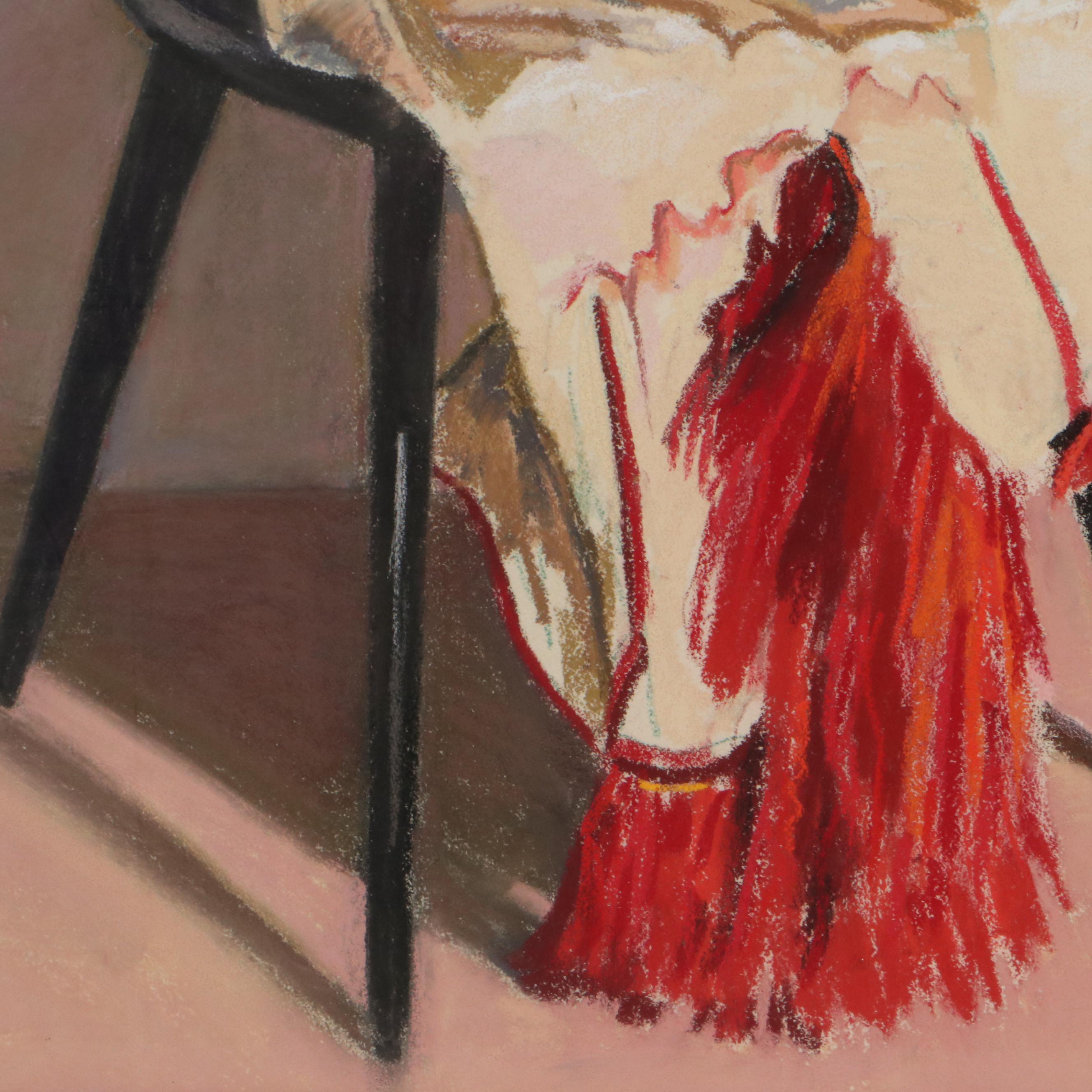 Martha Bator Still Life Pastel Drawing "The Black Chair," 2007