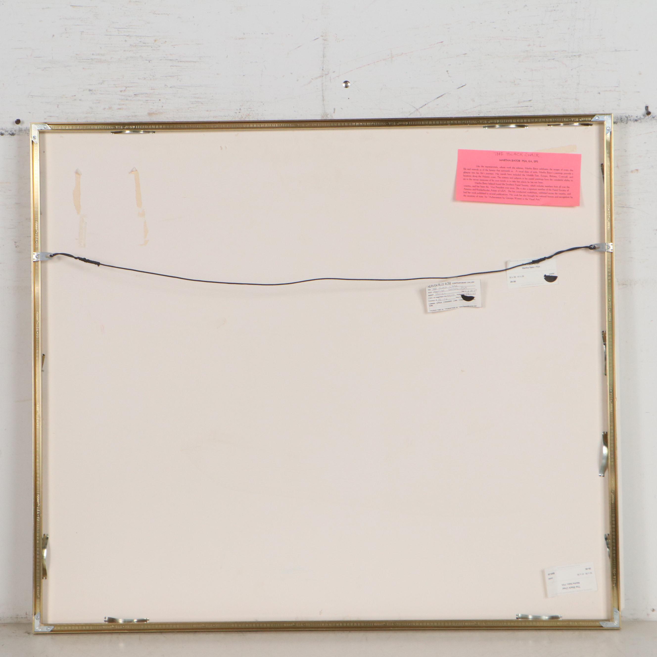 Martha Bator Still Life Pastel Drawing "The Black Chair," 2007