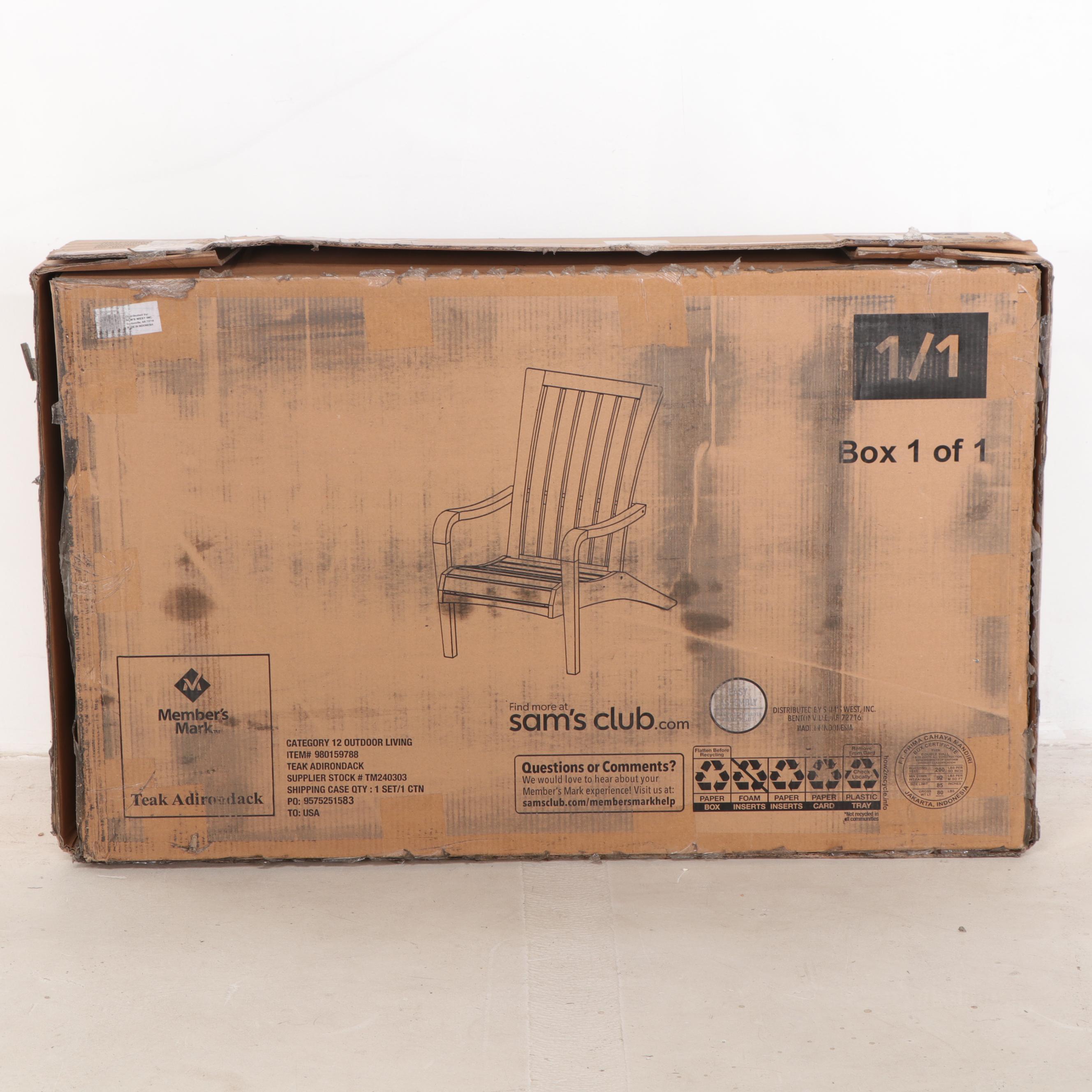 Member's Mark Teak Adirondack Patio Chair