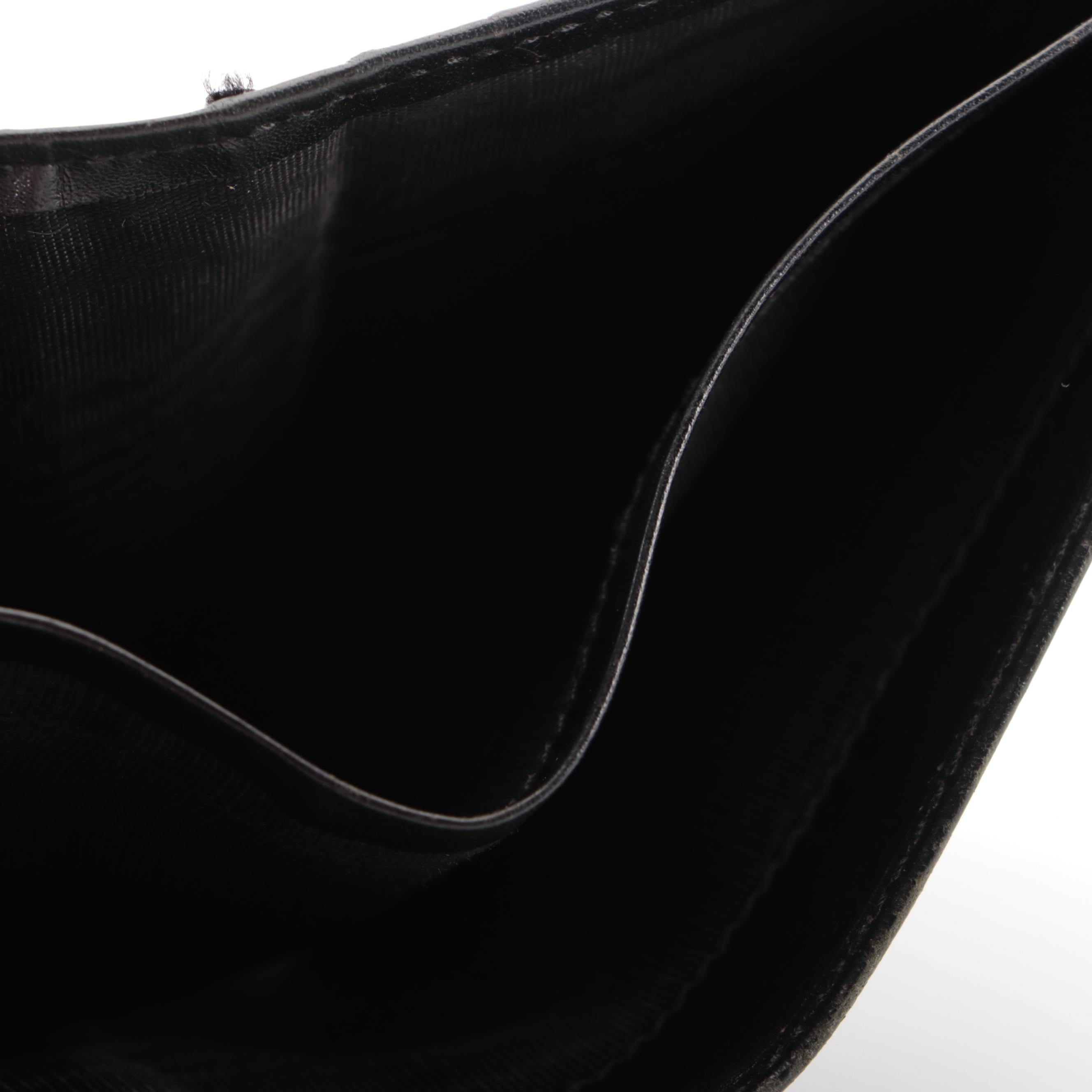 Prada Bifold French-Flap Wallet in Black Leather