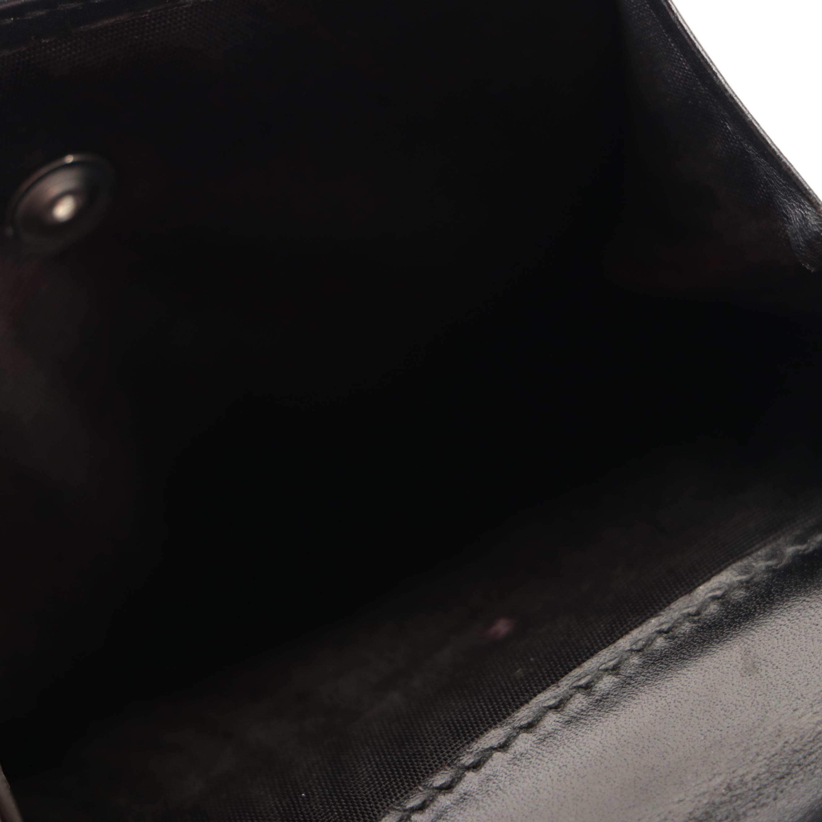 Prada Bifold French-Flap Wallet in Black Leather