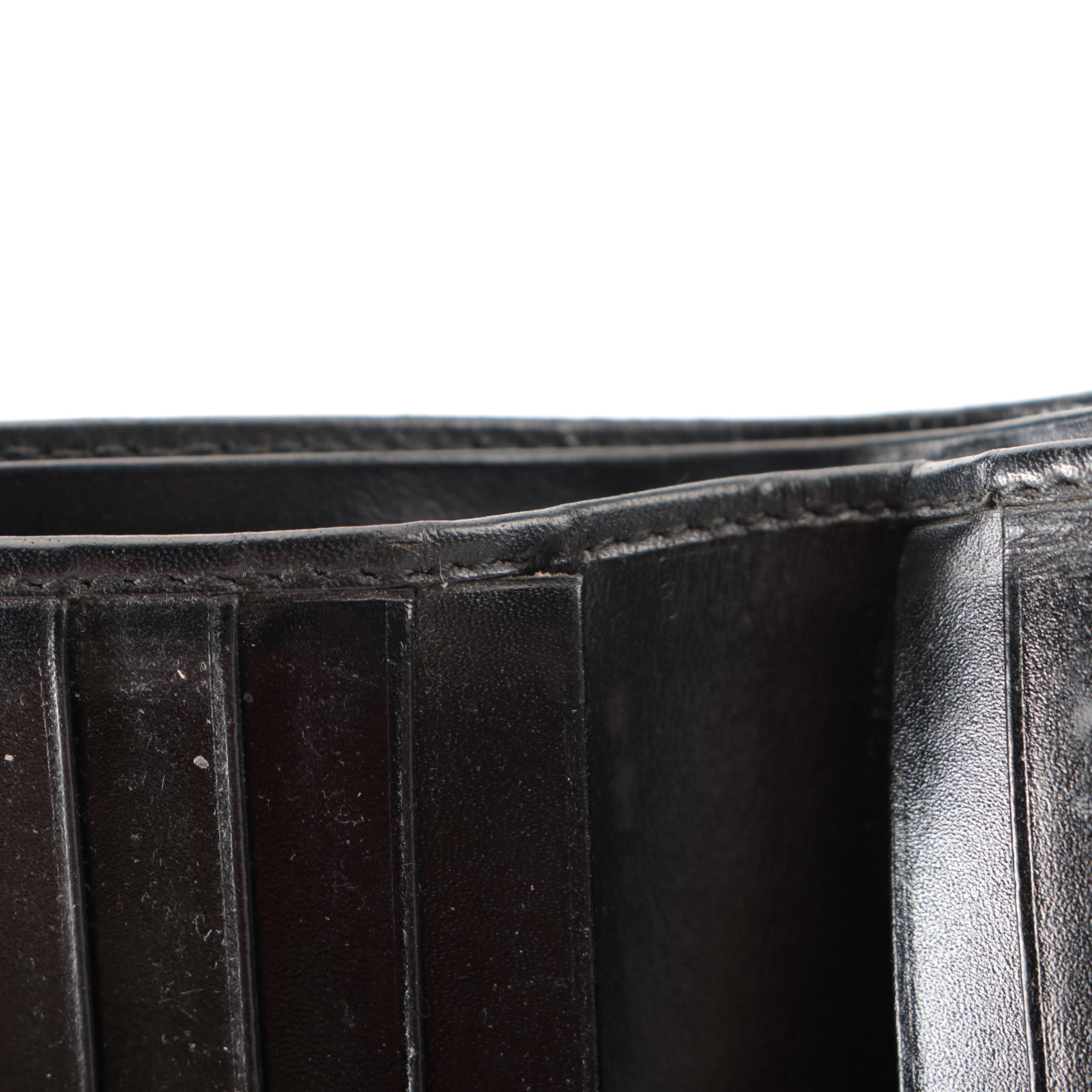 Prada Bifold French-Flap Wallet in Black Leather