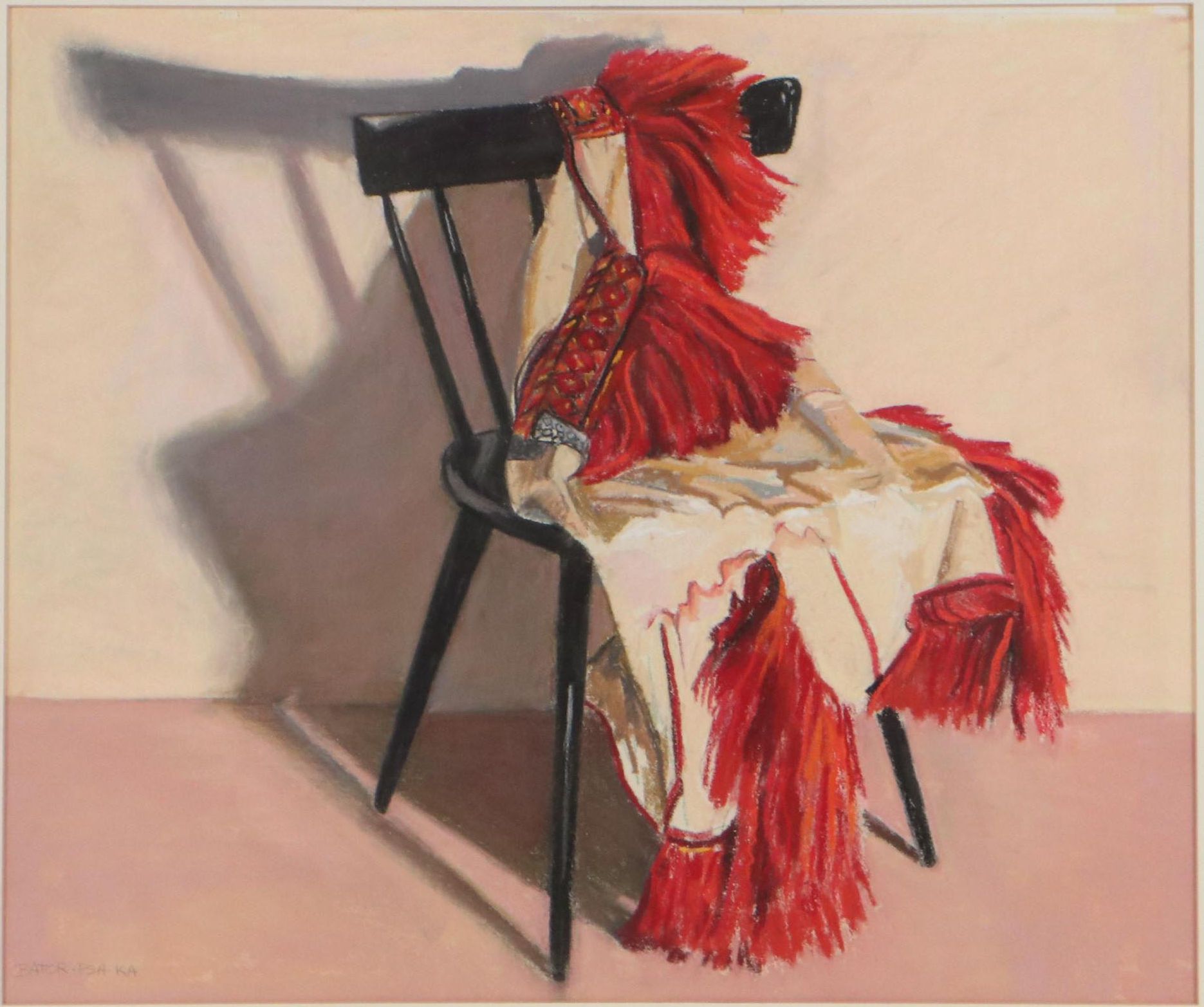 Martha Bator Still Life Pastel Drawing "The Black Chair," 2007