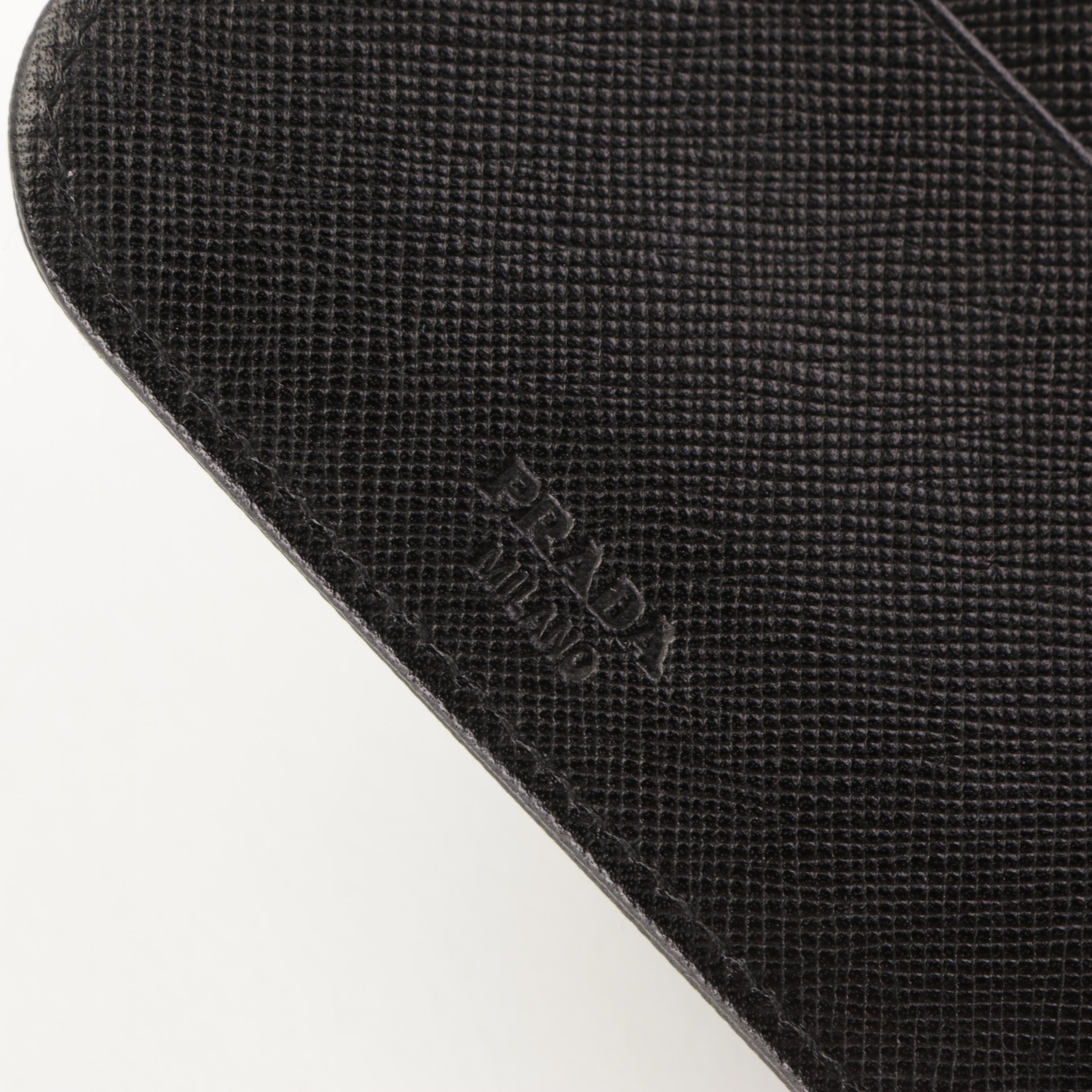 Prada Compact Zip-Around Wallet in Black Saffiano Leather