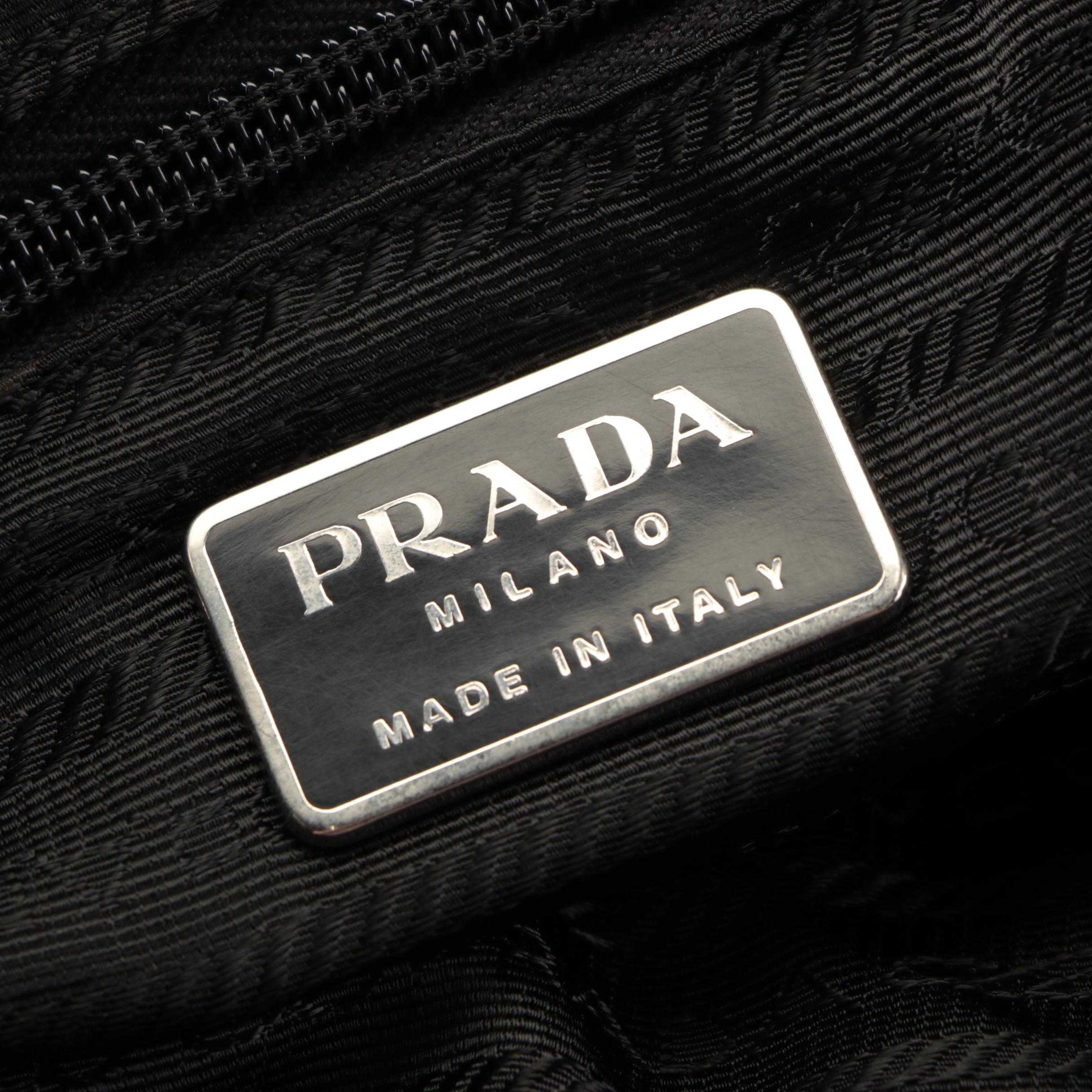 Prada Small Backpack in Green Tessuto Nylon with Black Leather Trim