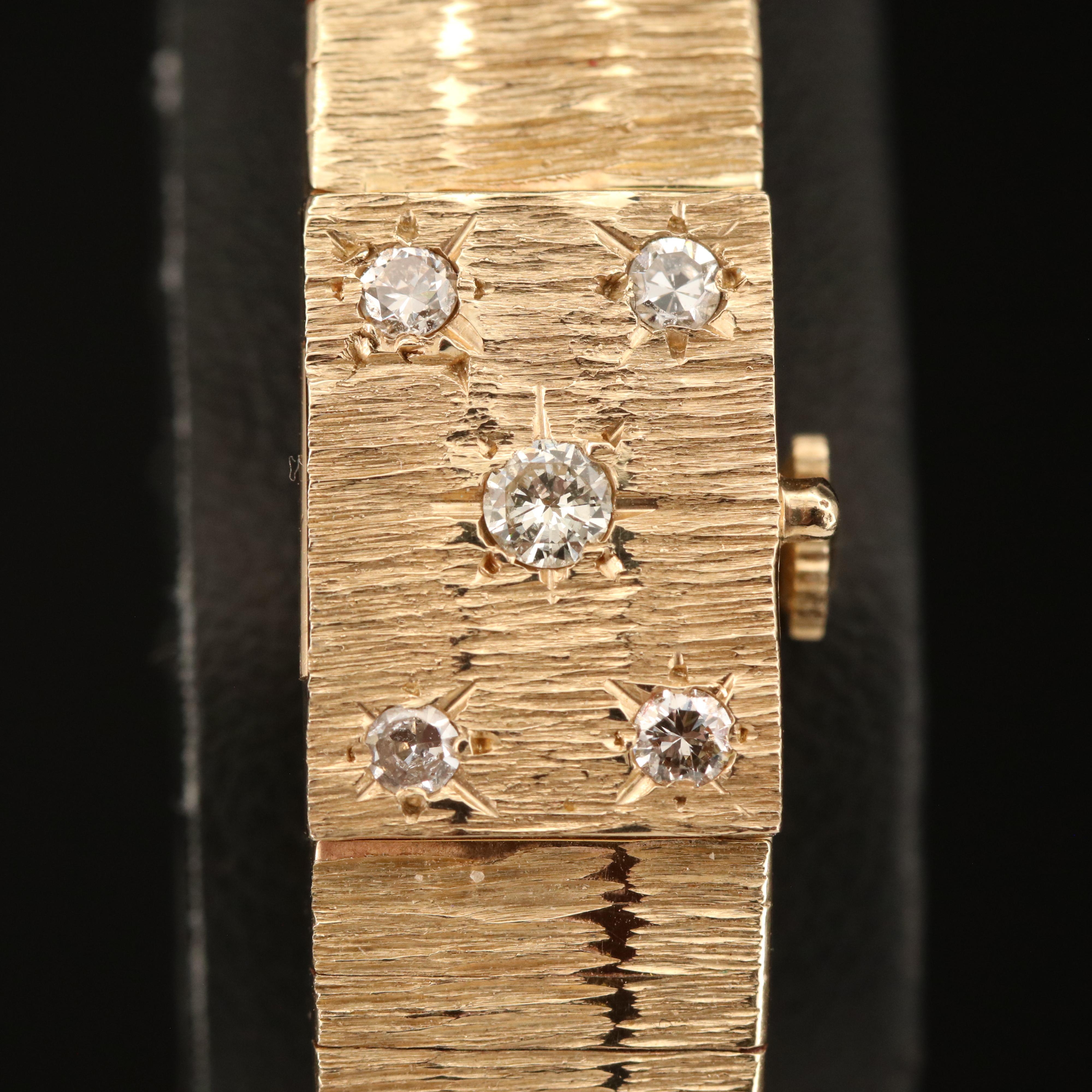 14K Cachet Manual Wind Watch with Diamond Dial Cover