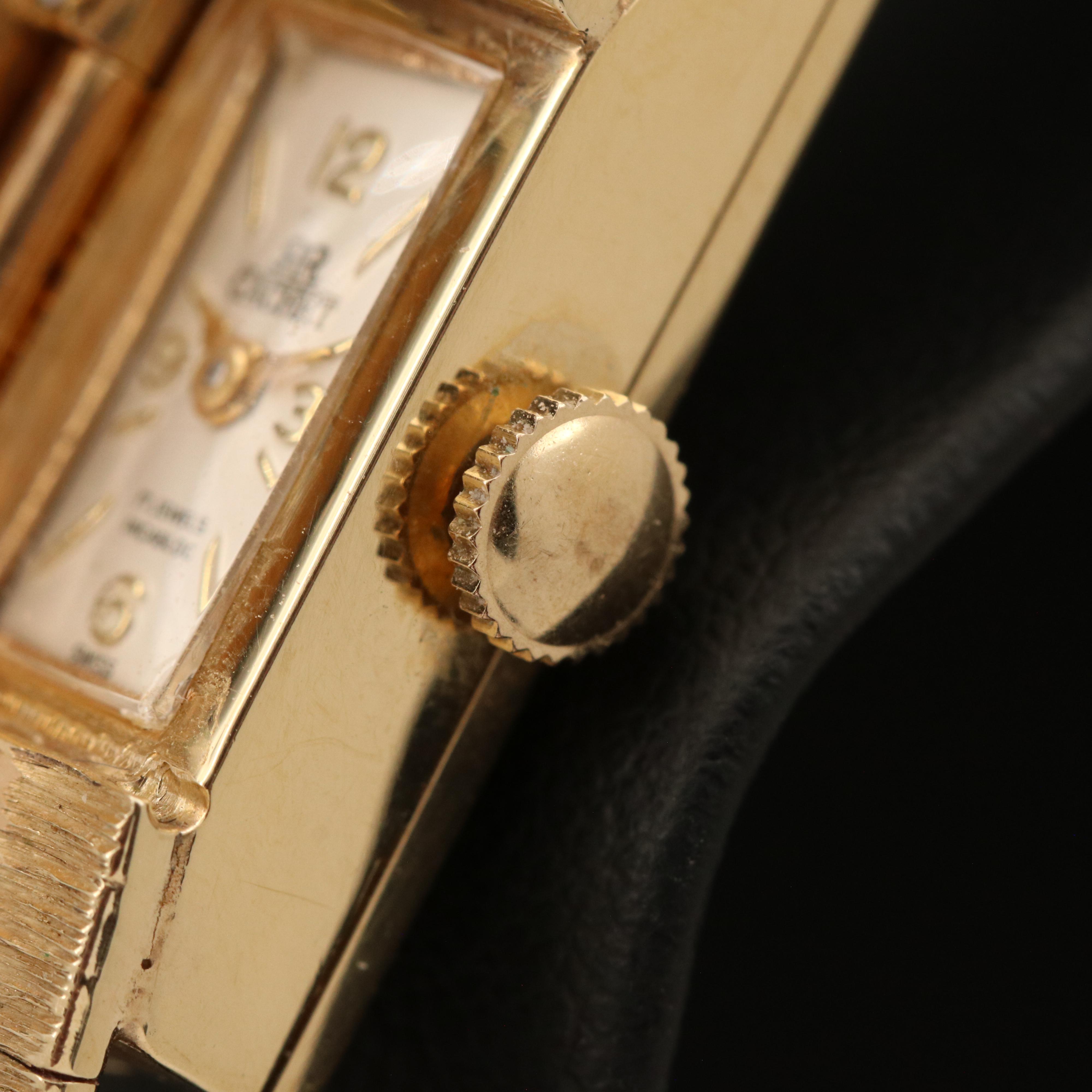 14K Cachet Manual Wind Watch with Diamond Dial Cover