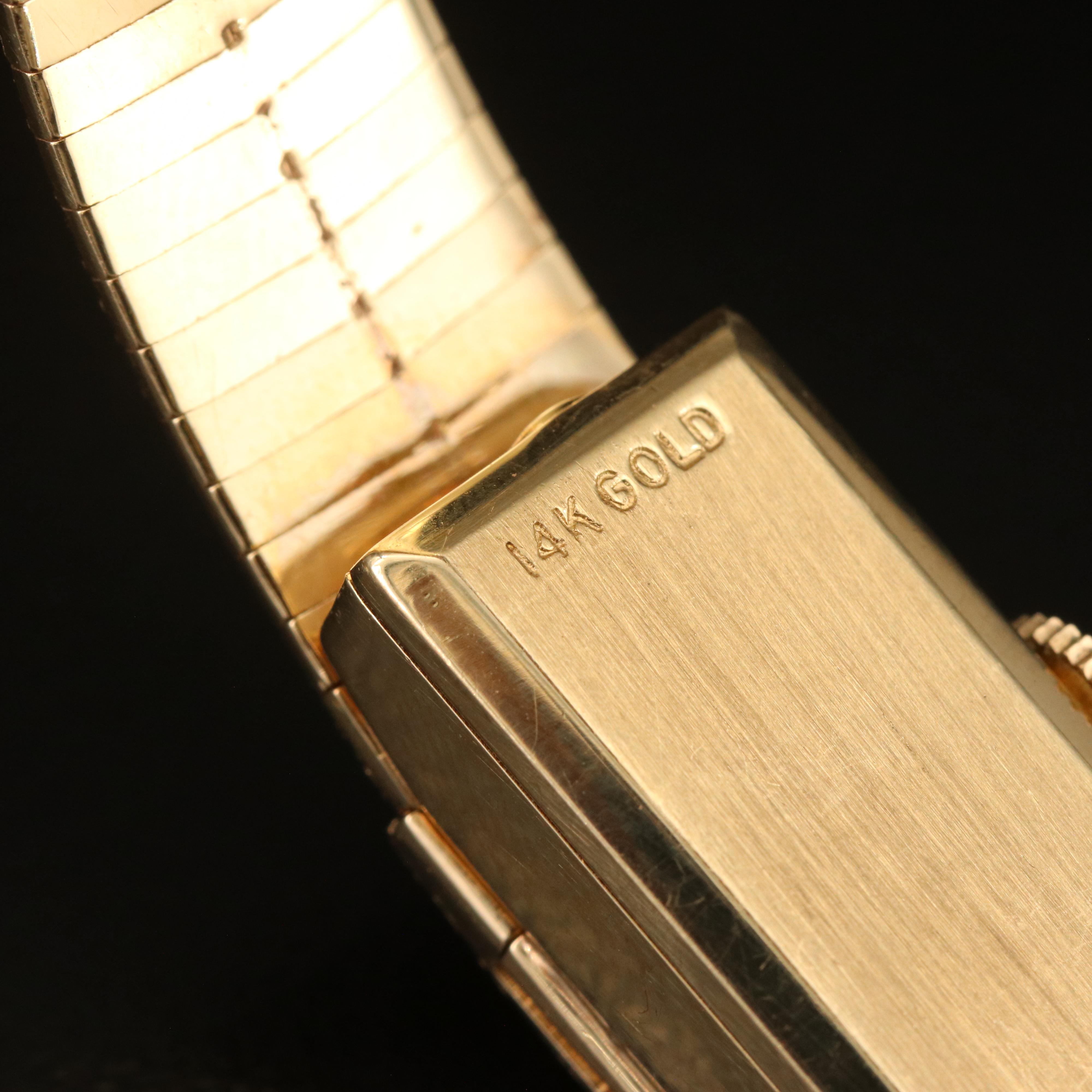 14K Cachet Manual Wind Watch with Diamond Dial Cover