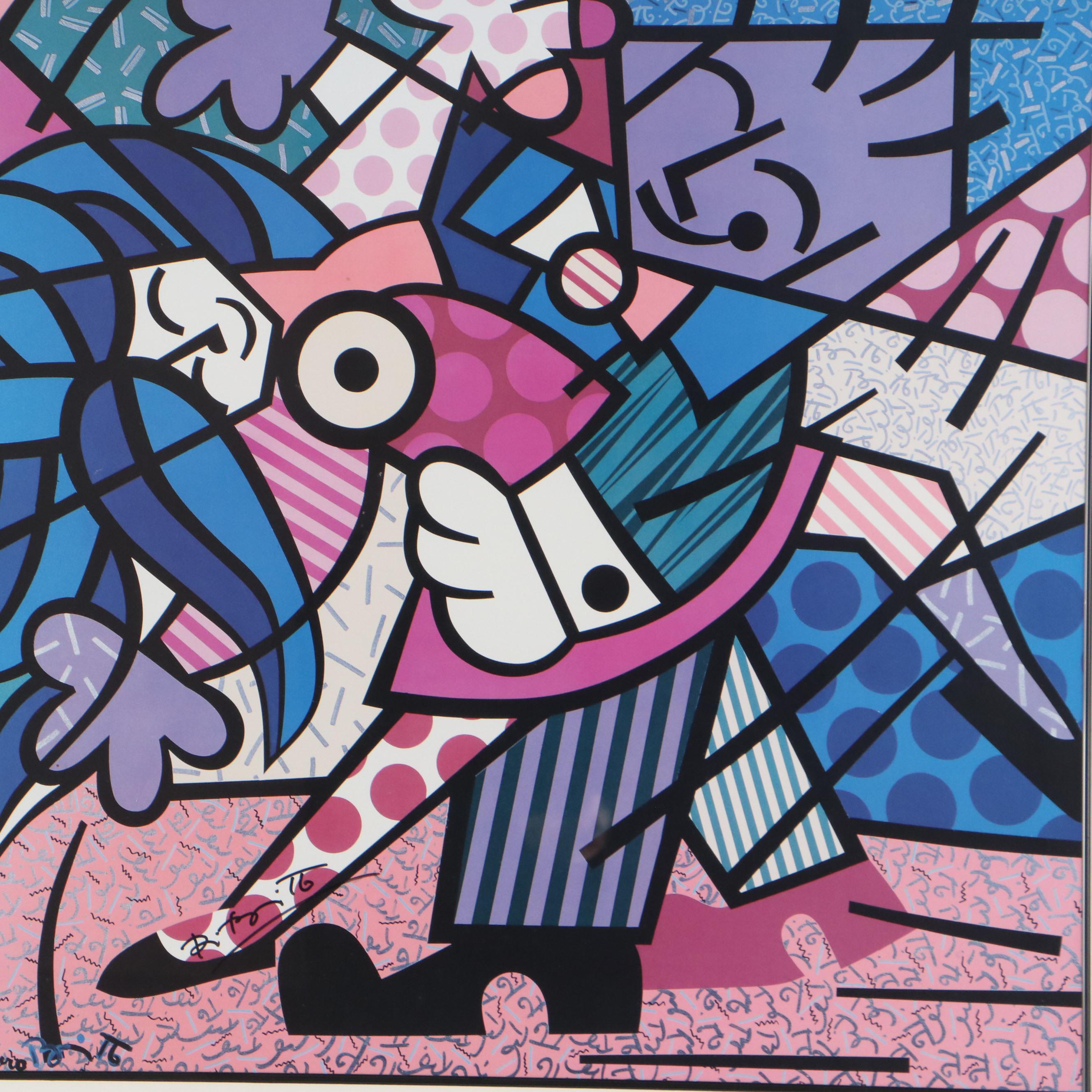 Romero Britto Pop Art Offset Lithograph "Dancers"
