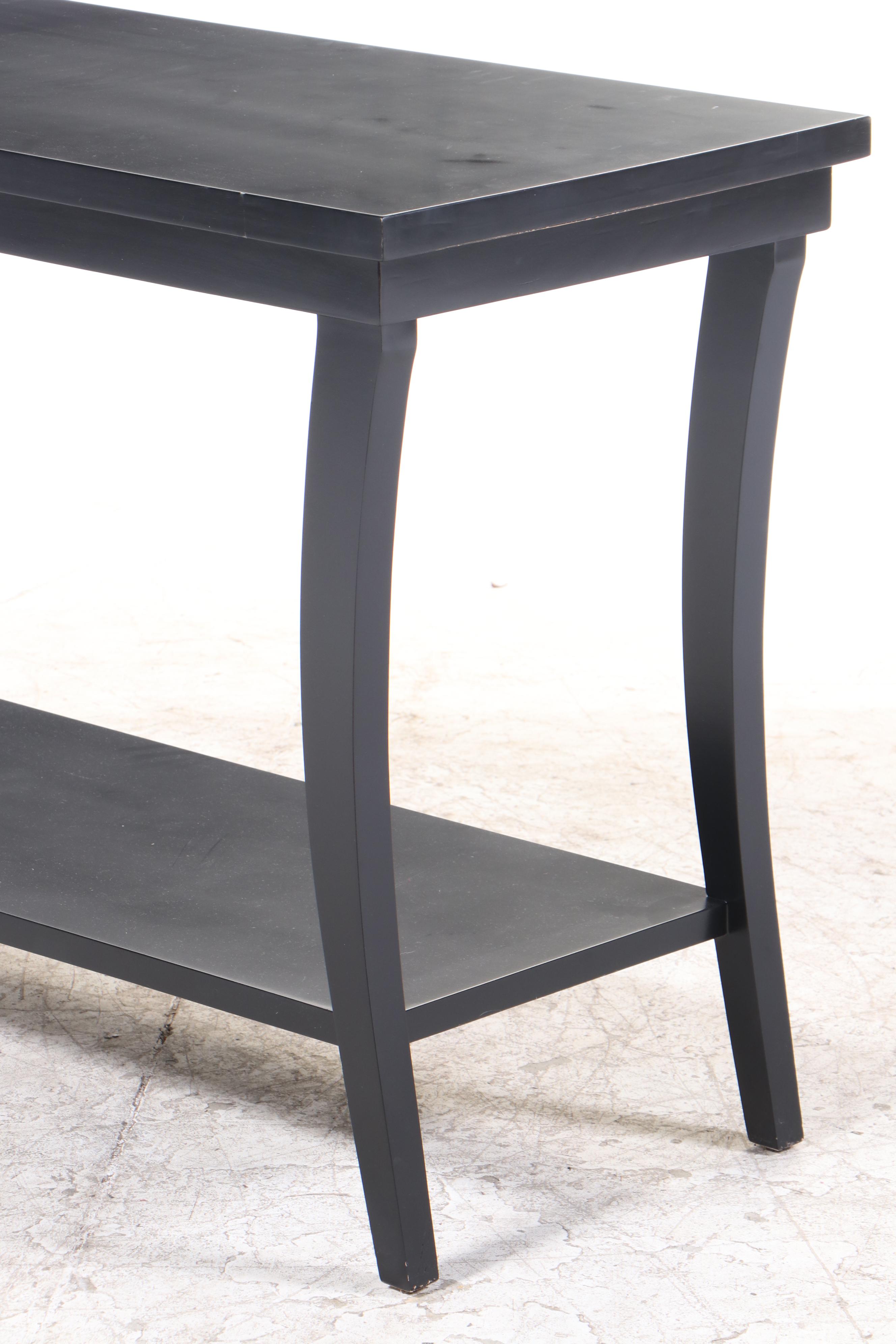 Contemporary Ebonized Two-Tier Console Table