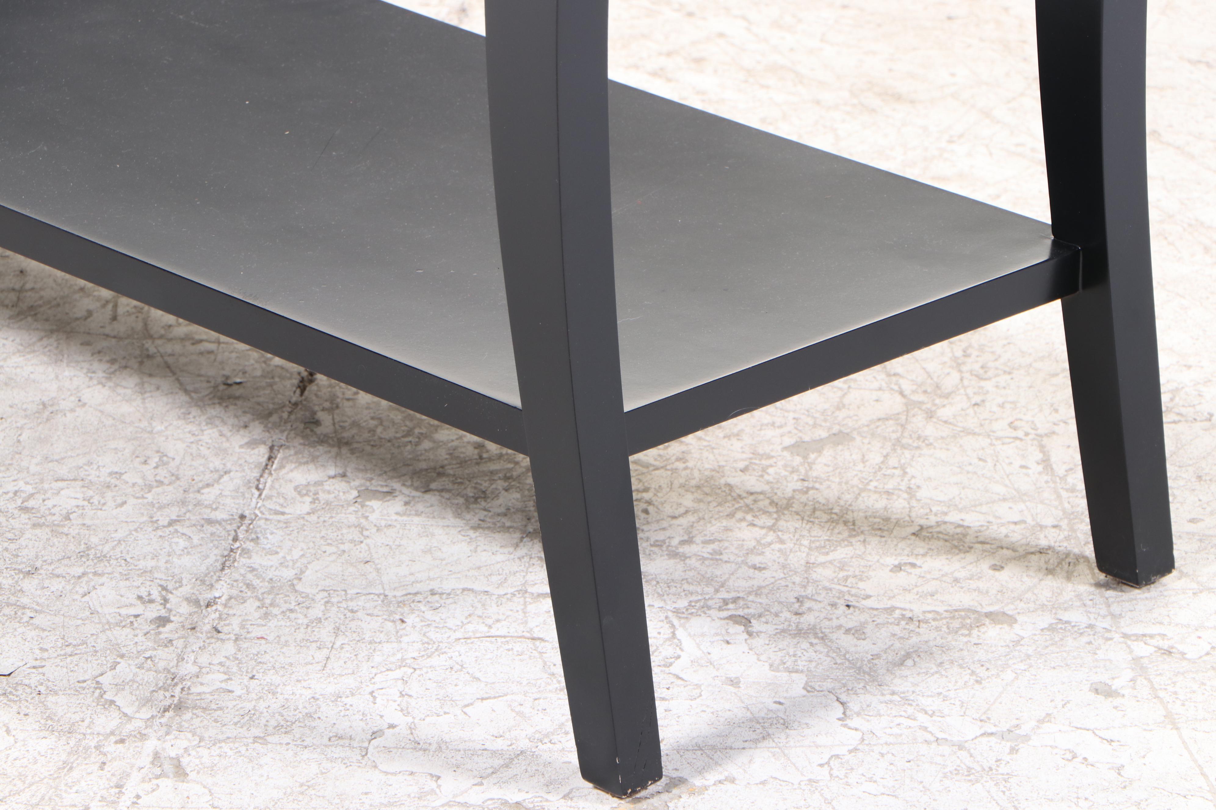 Contemporary Ebonized Two-Tier Console Table