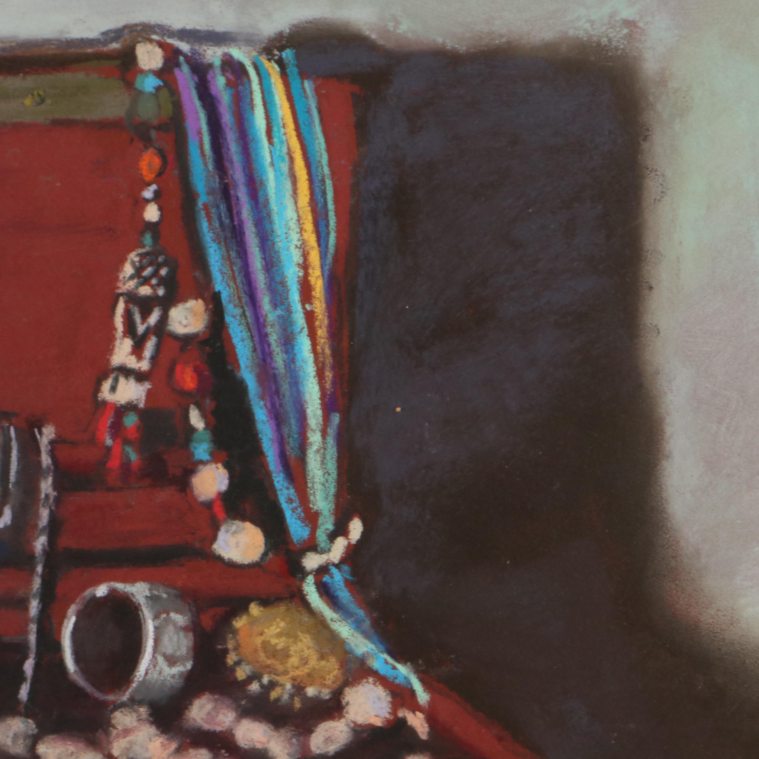 Martha Bator Still Life Pastel Drawing "Treasure Chest"