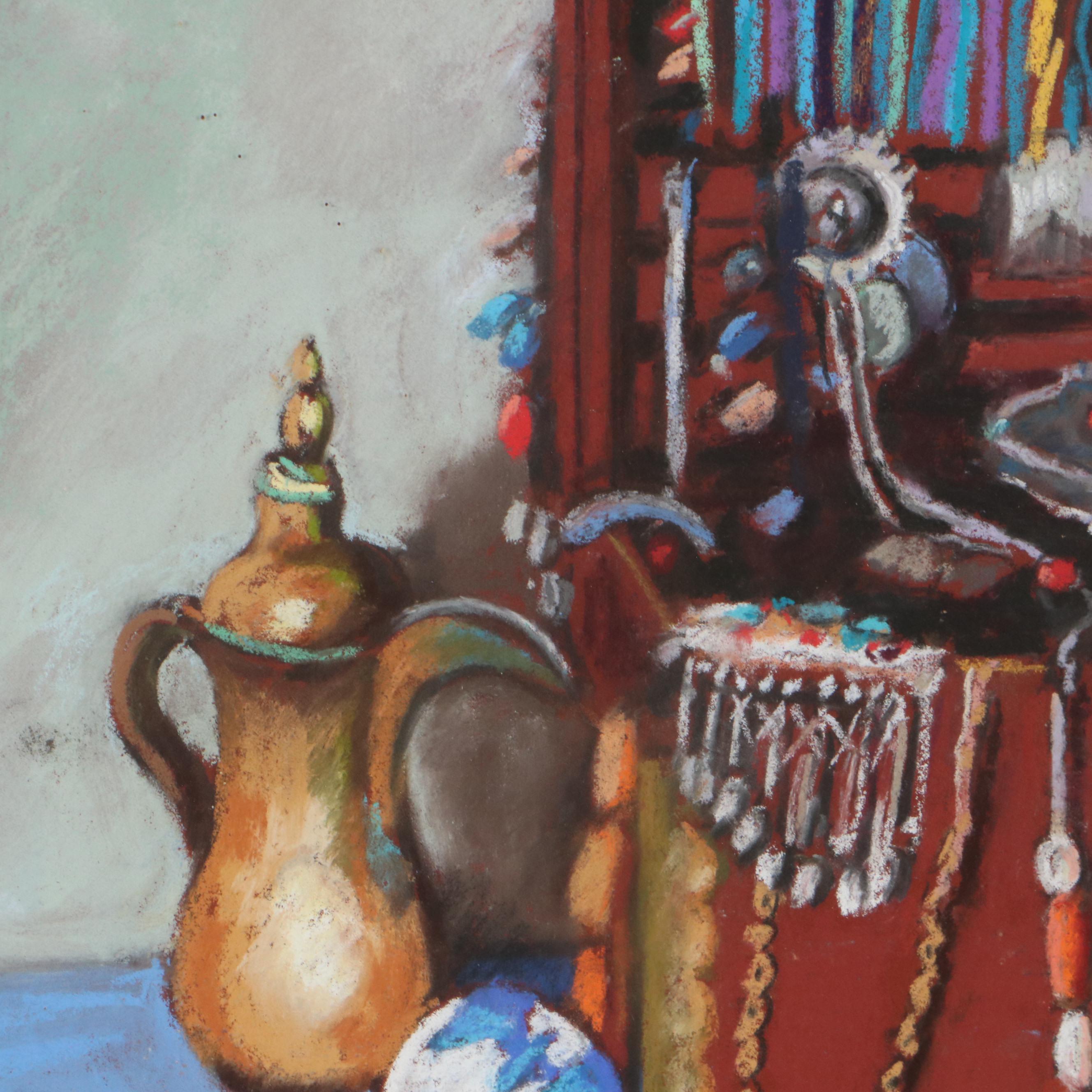Martha Bator Still Life Pastel Drawing "Treasure Chest"