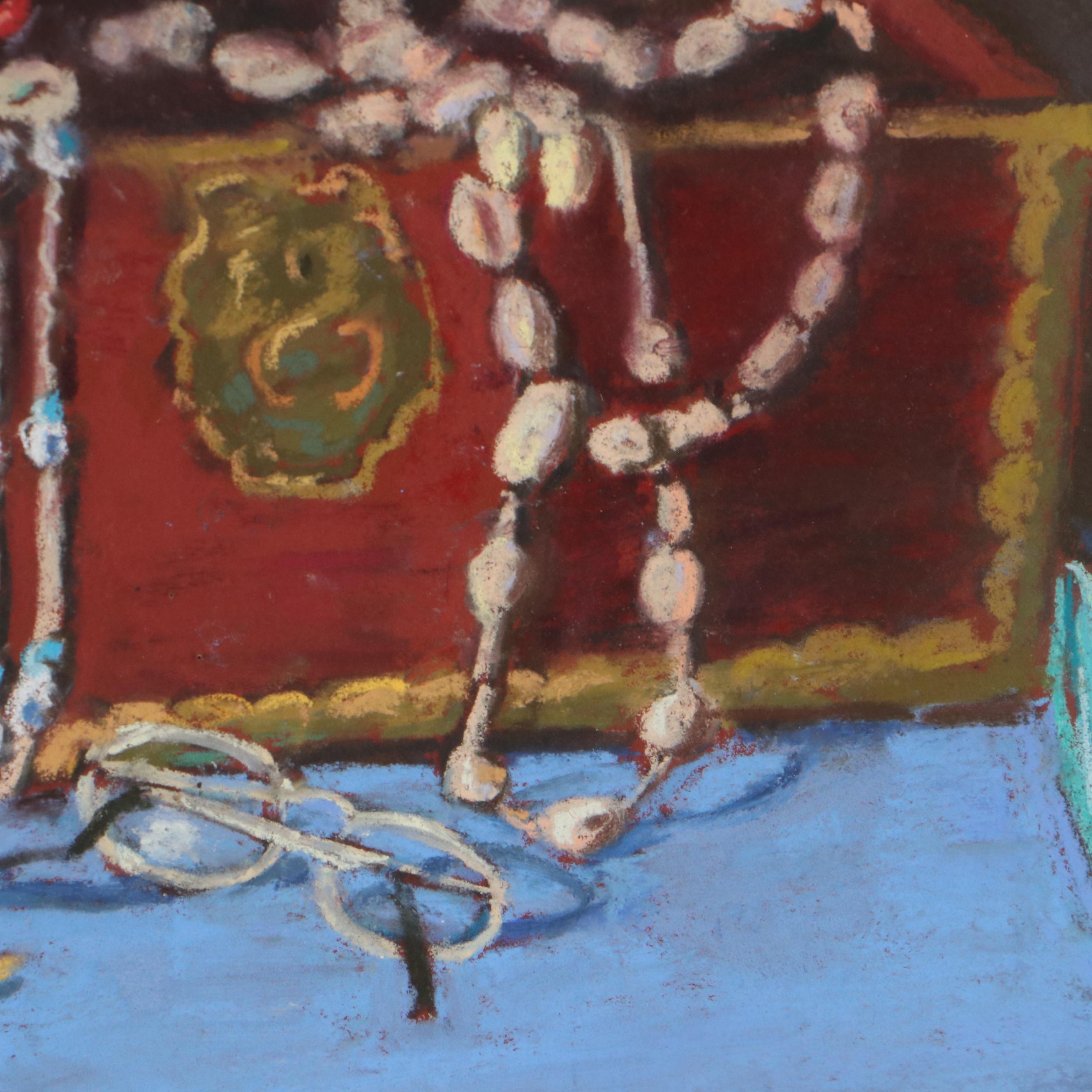Martha Bator Still Life Pastel Drawing "Treasure Chest"