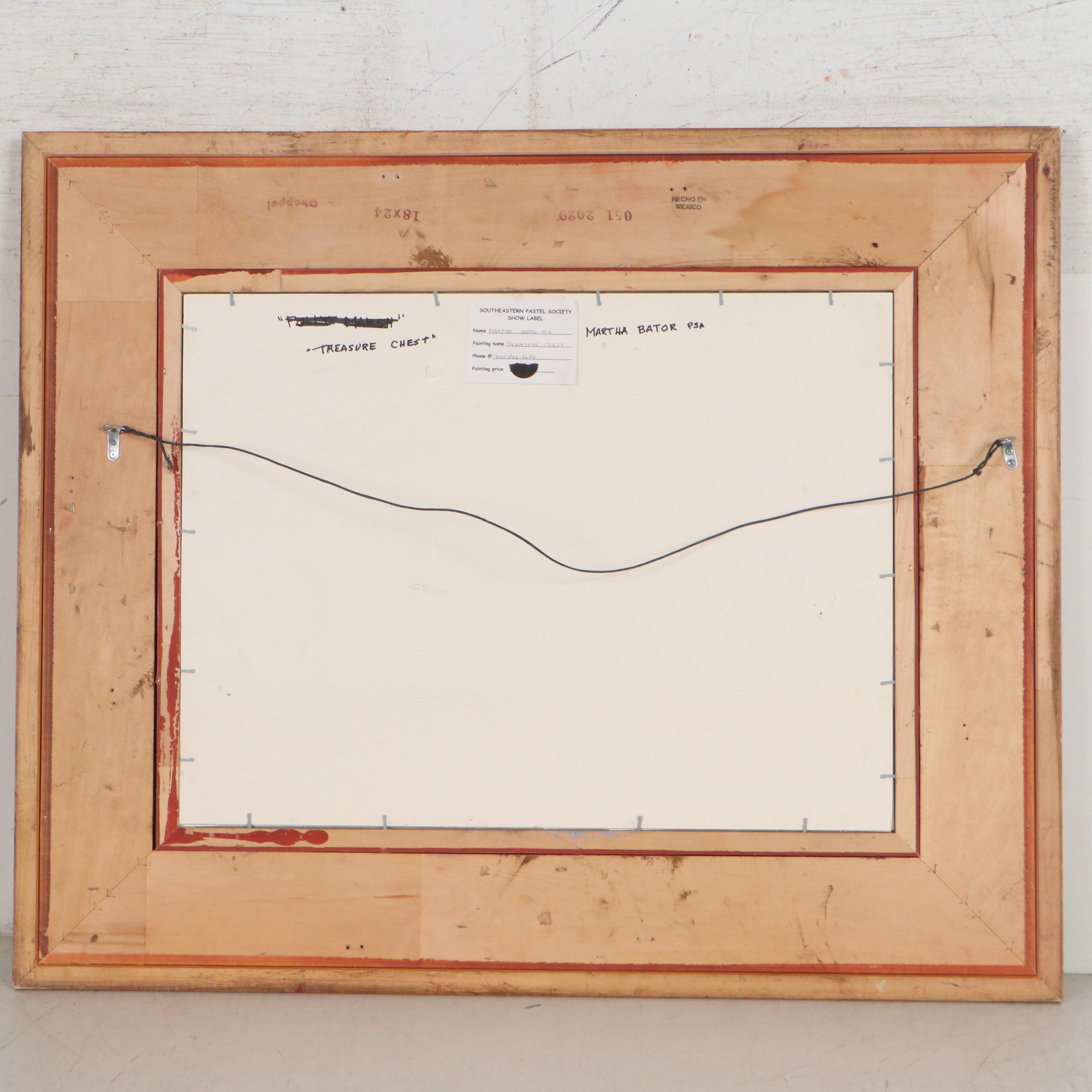 Martha Bator Still Life Pastel Drawing "Treasure Chest"