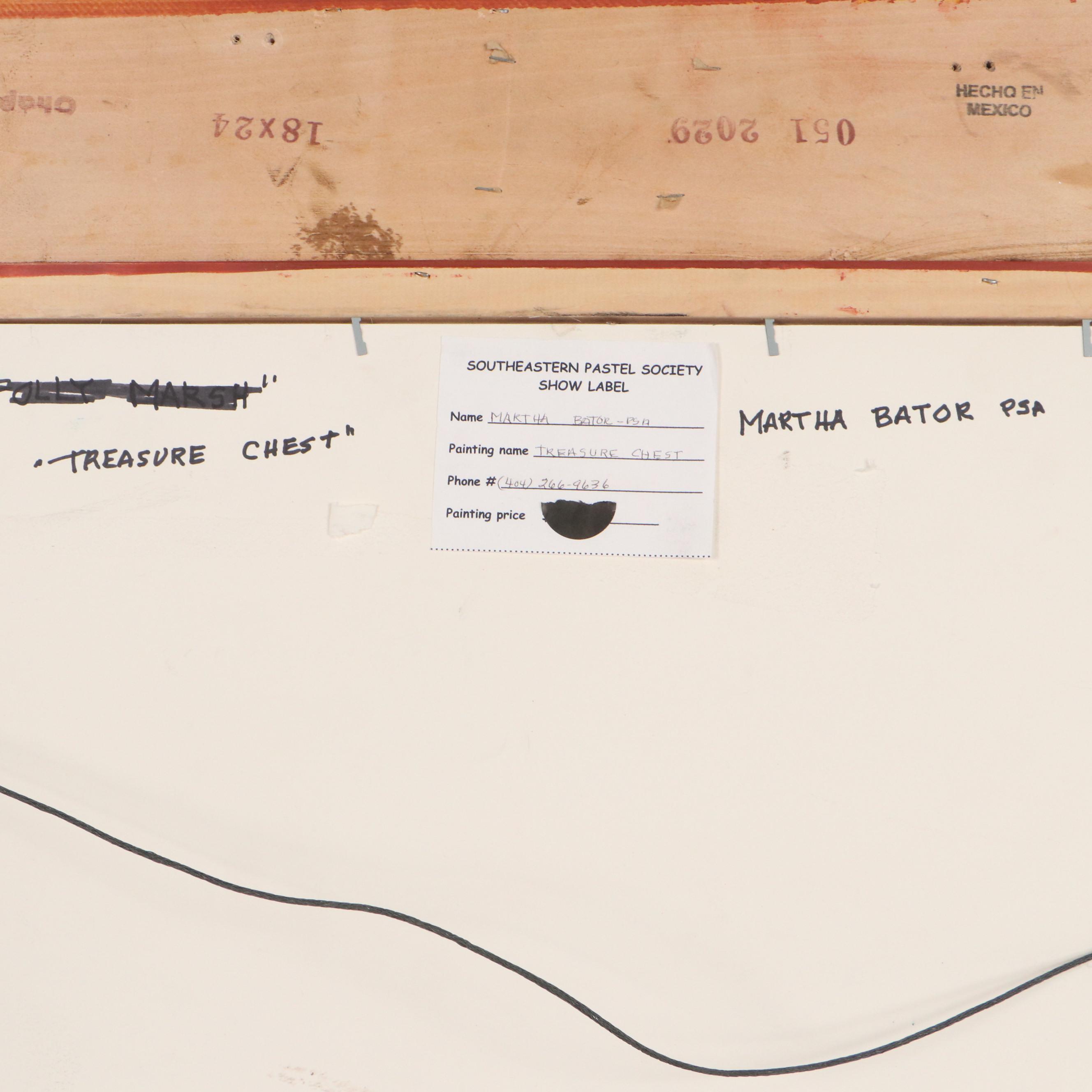 Martha Bator Still Life Pastel Drawing "Treasure Chest"