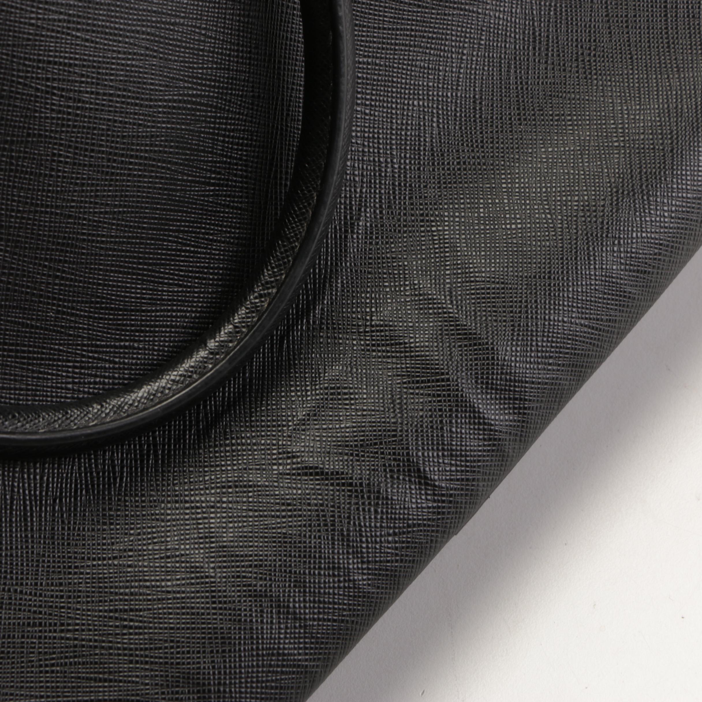 Prada Double-Zip Tote in Black Saffiano Leather with Detachable Strap