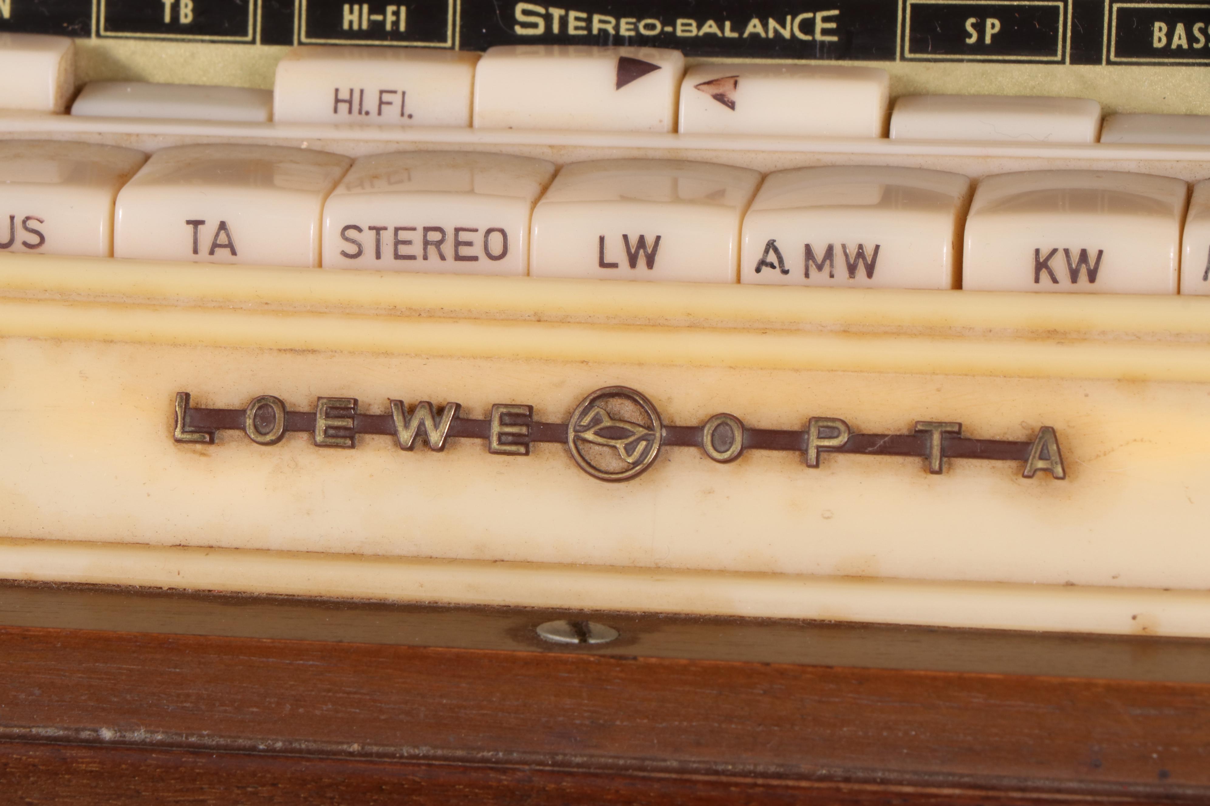 Loewe-Opta AM/FM Radio Console with Turntable, 1960s