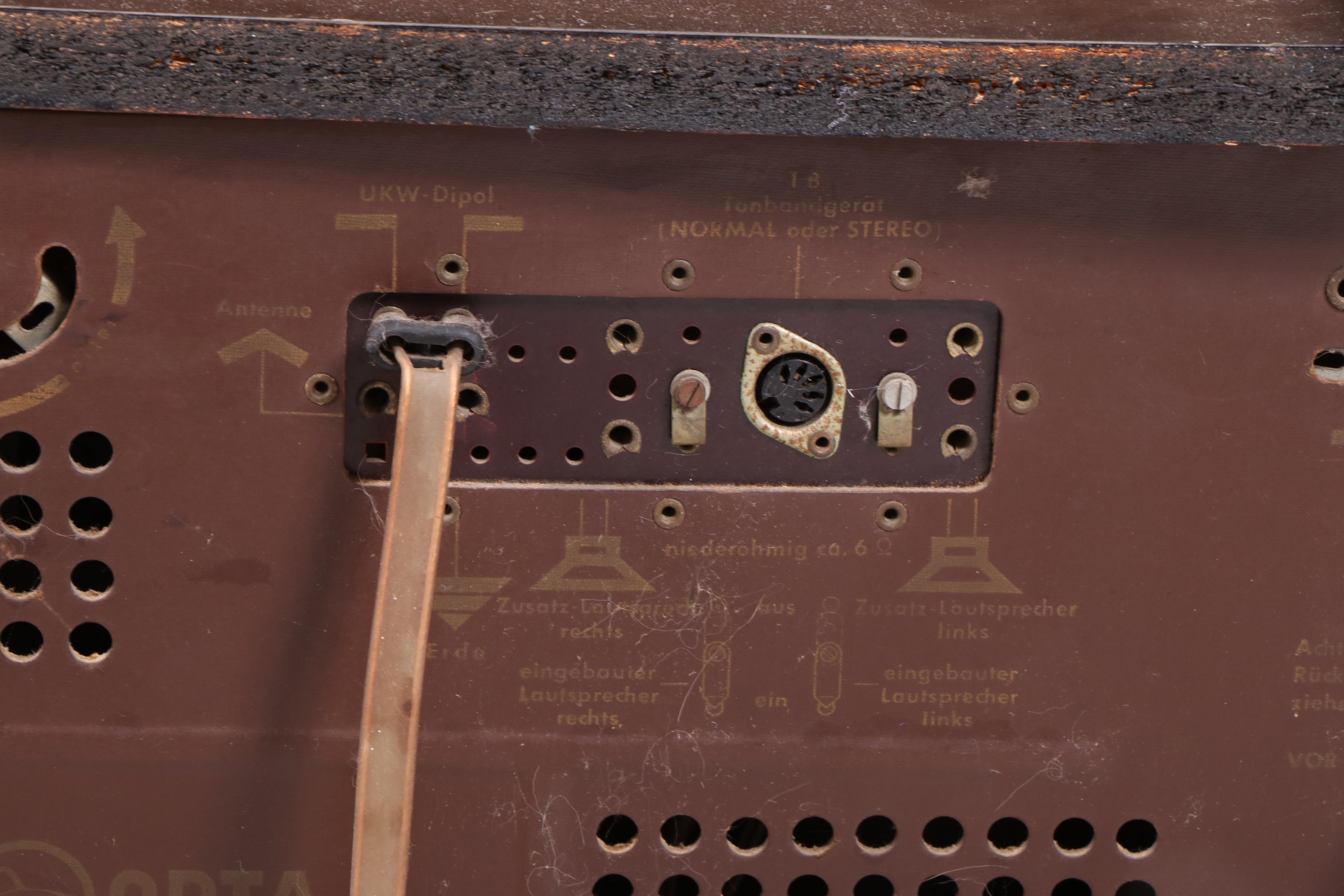 Loewe-Opta AM/FM Radio Console with Turntable, 1960s