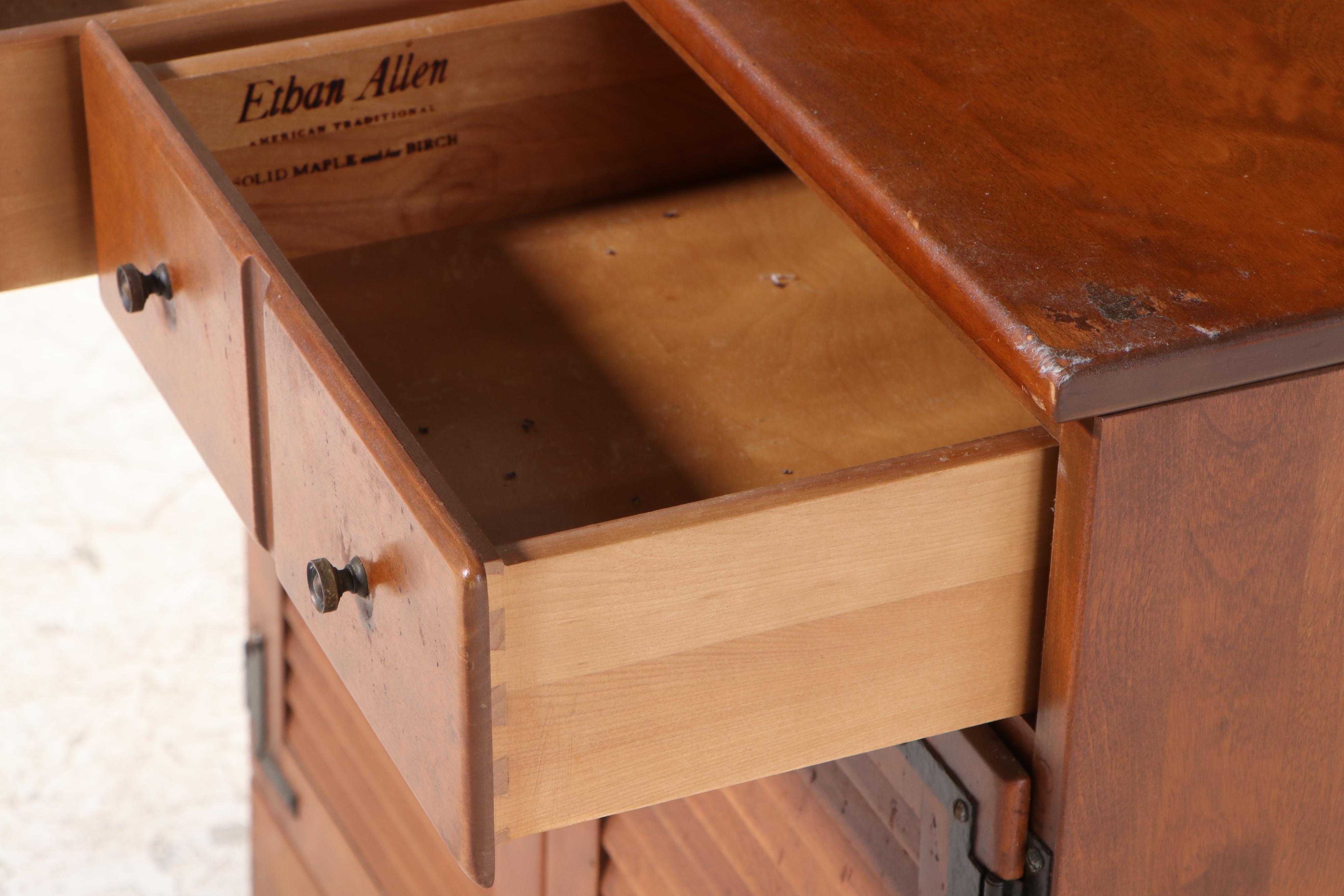 Ethan Allen Colonial Style Maple Cabinet