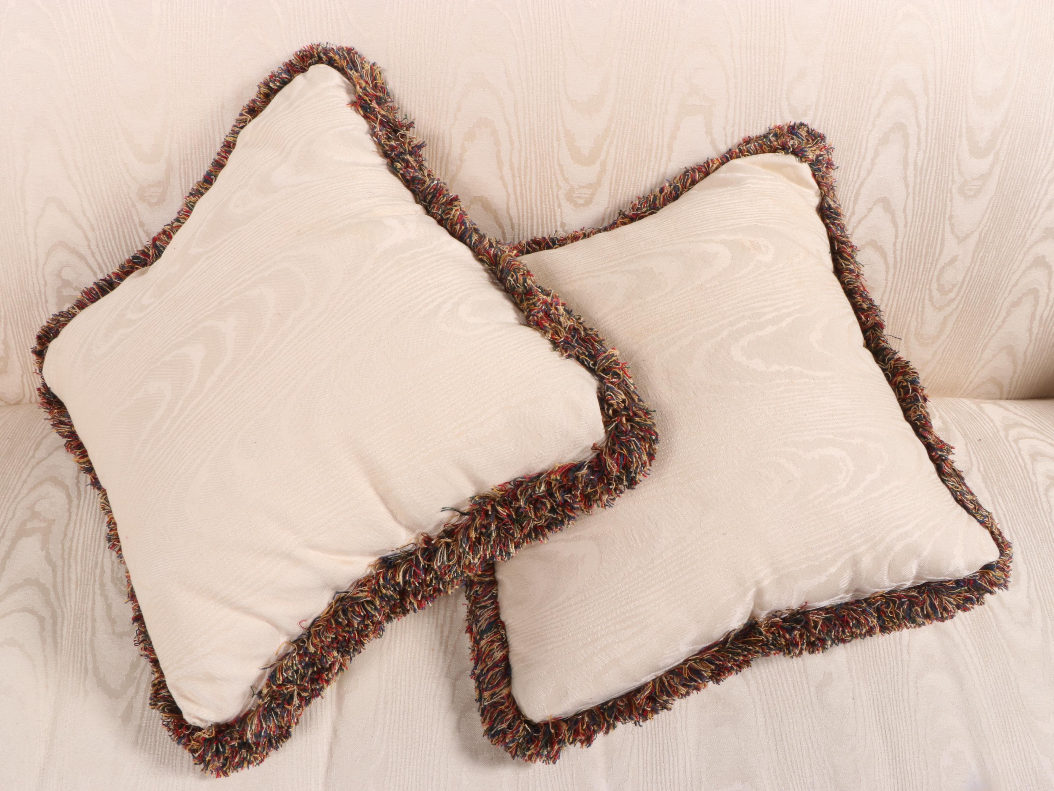 Southwood Camel-Back Sofa in Cream Moire Pattern