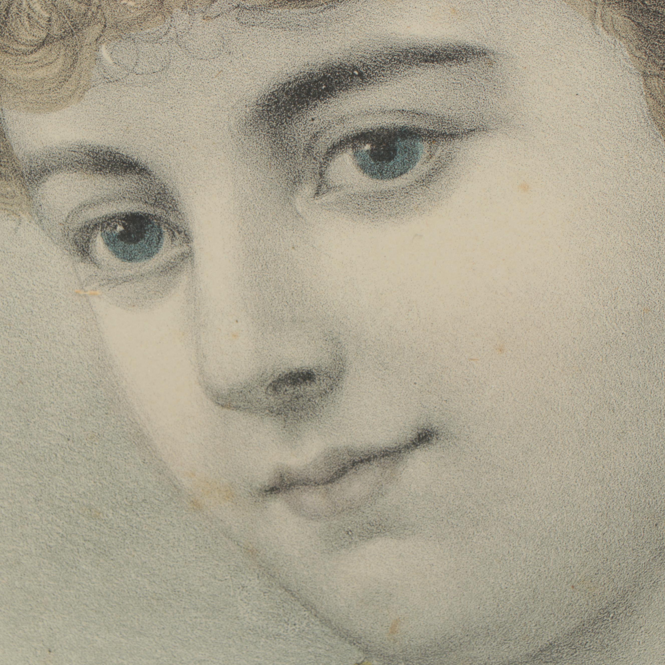 Currier & Ives Hand-Colored Lithograph "Maria," Early 20th Century